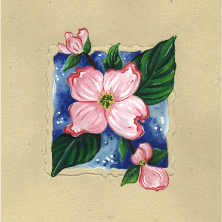 Title: Dogwood Days
Medium: Gouache & Hand Embossed