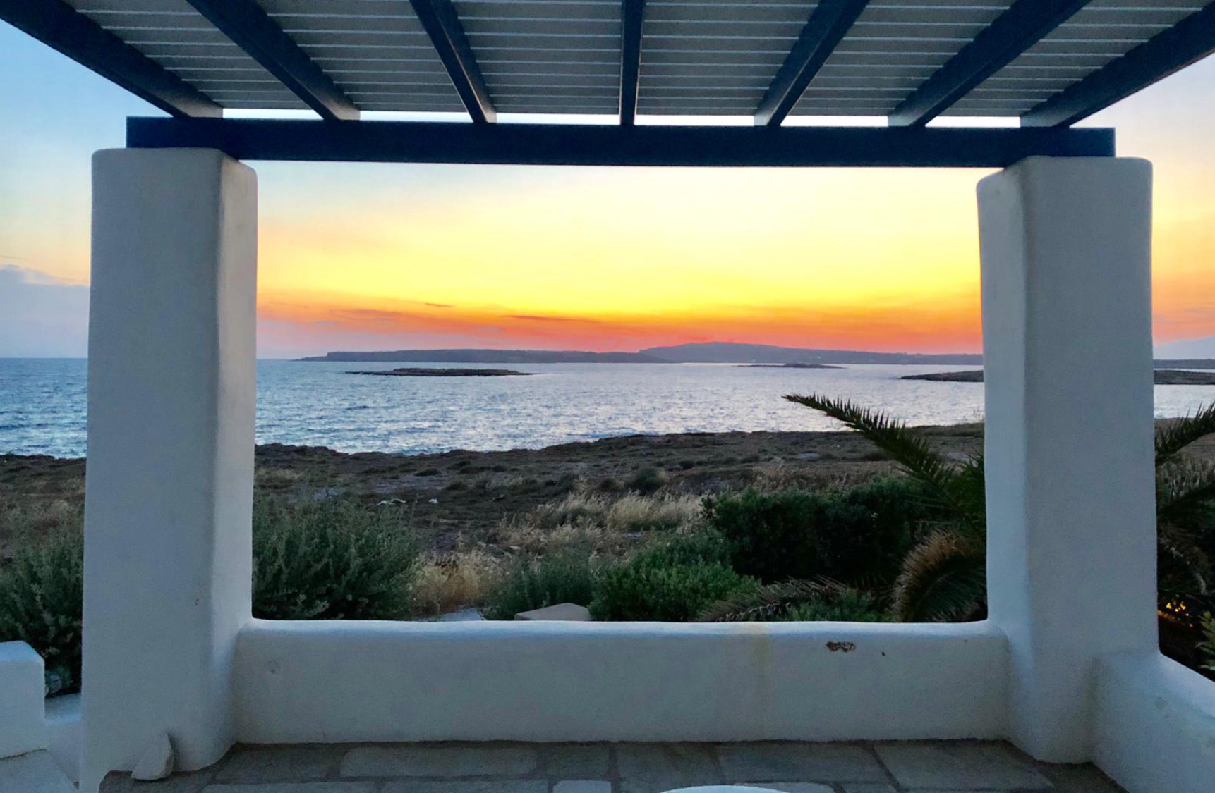 Rise with the morning sun as it warms the deep blue waves of the Aegean every morning right out the front doors