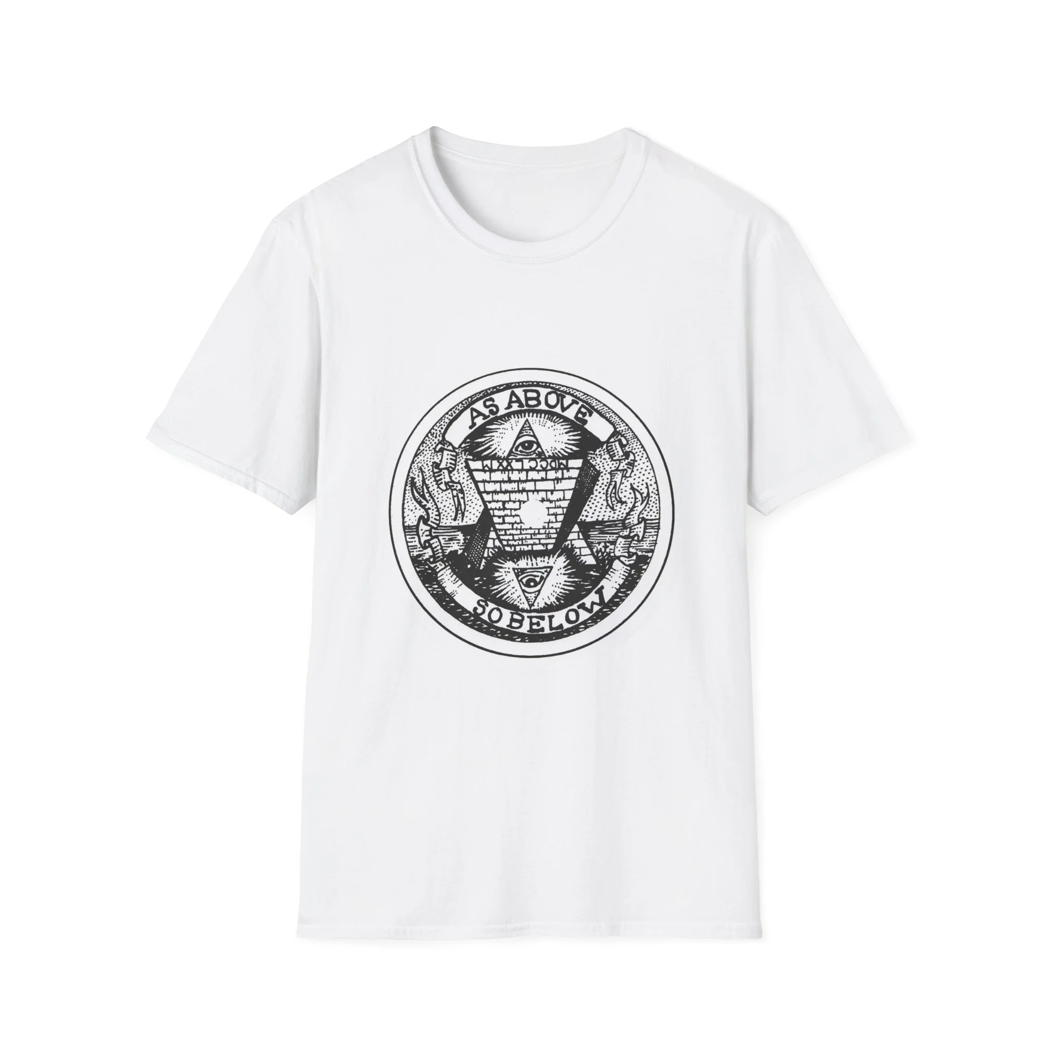 As Above, So Below Pyramid Seal T-Shirt | Vintage Esoteric Symbol, Triangle Emblem