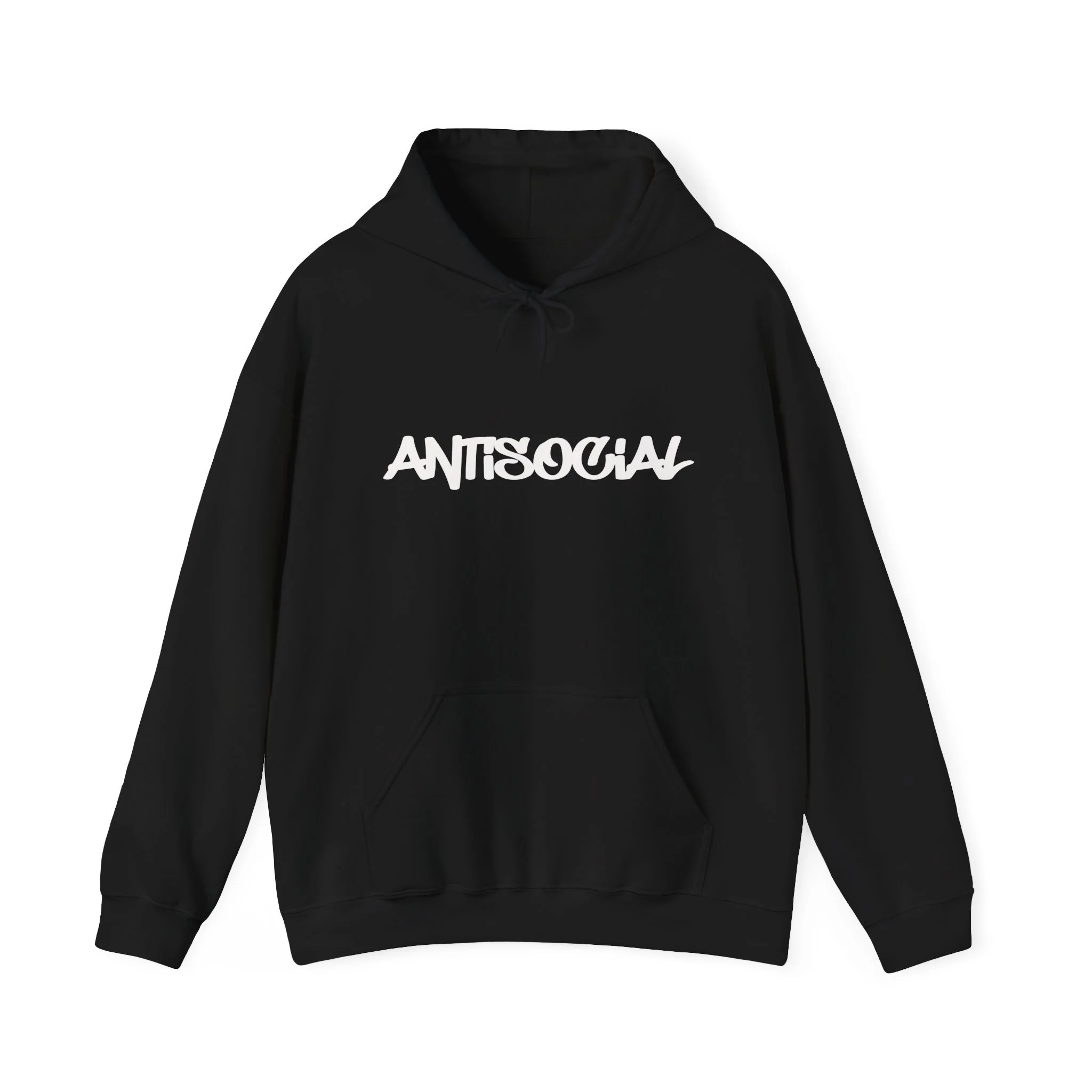 Antisocial Script Hoodie | Black Pullover Sweatshirt, Dark, Gothic, Occult, Esoteric