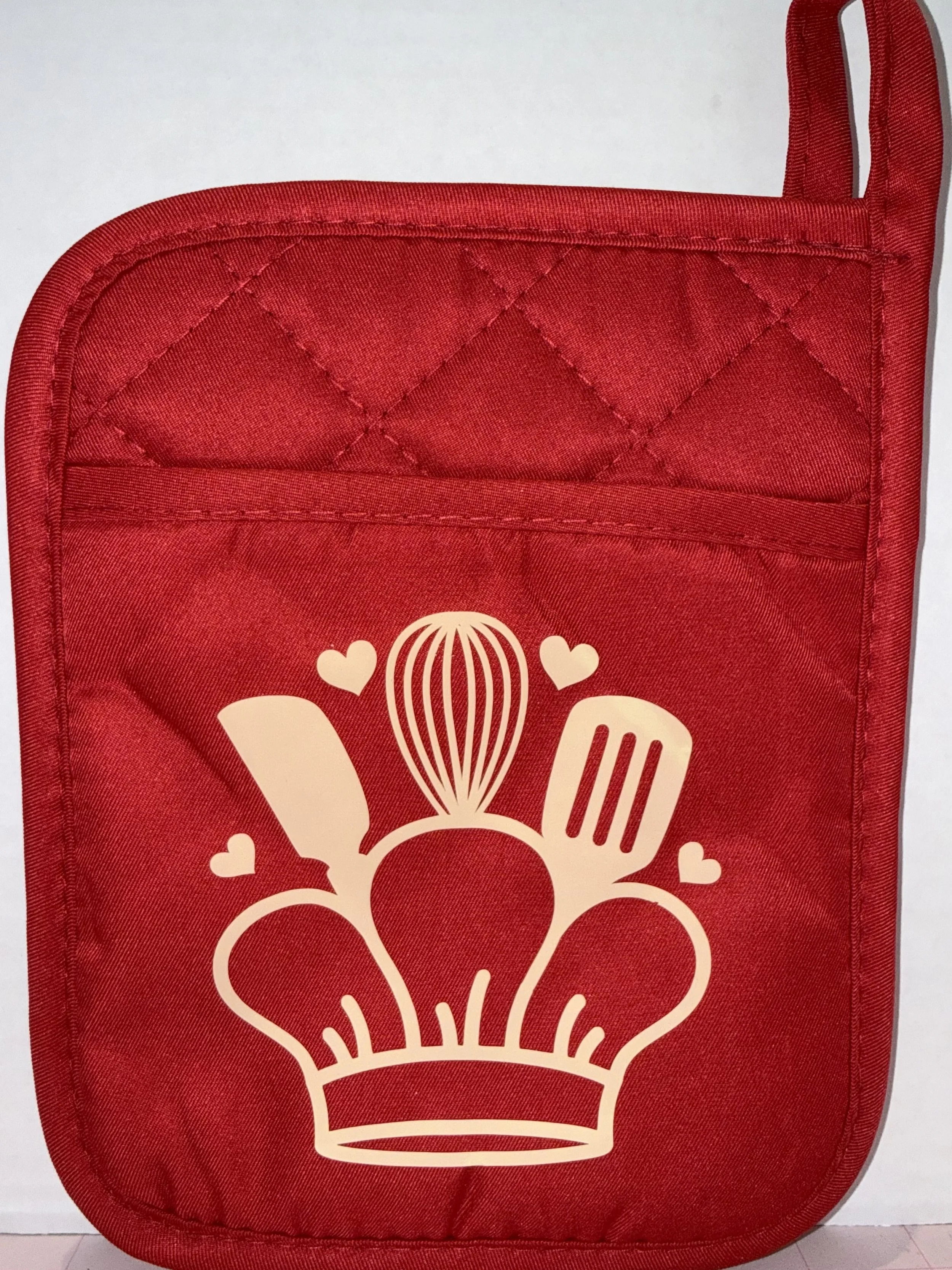 Red Chef's Delight Quilted Oven Mitt