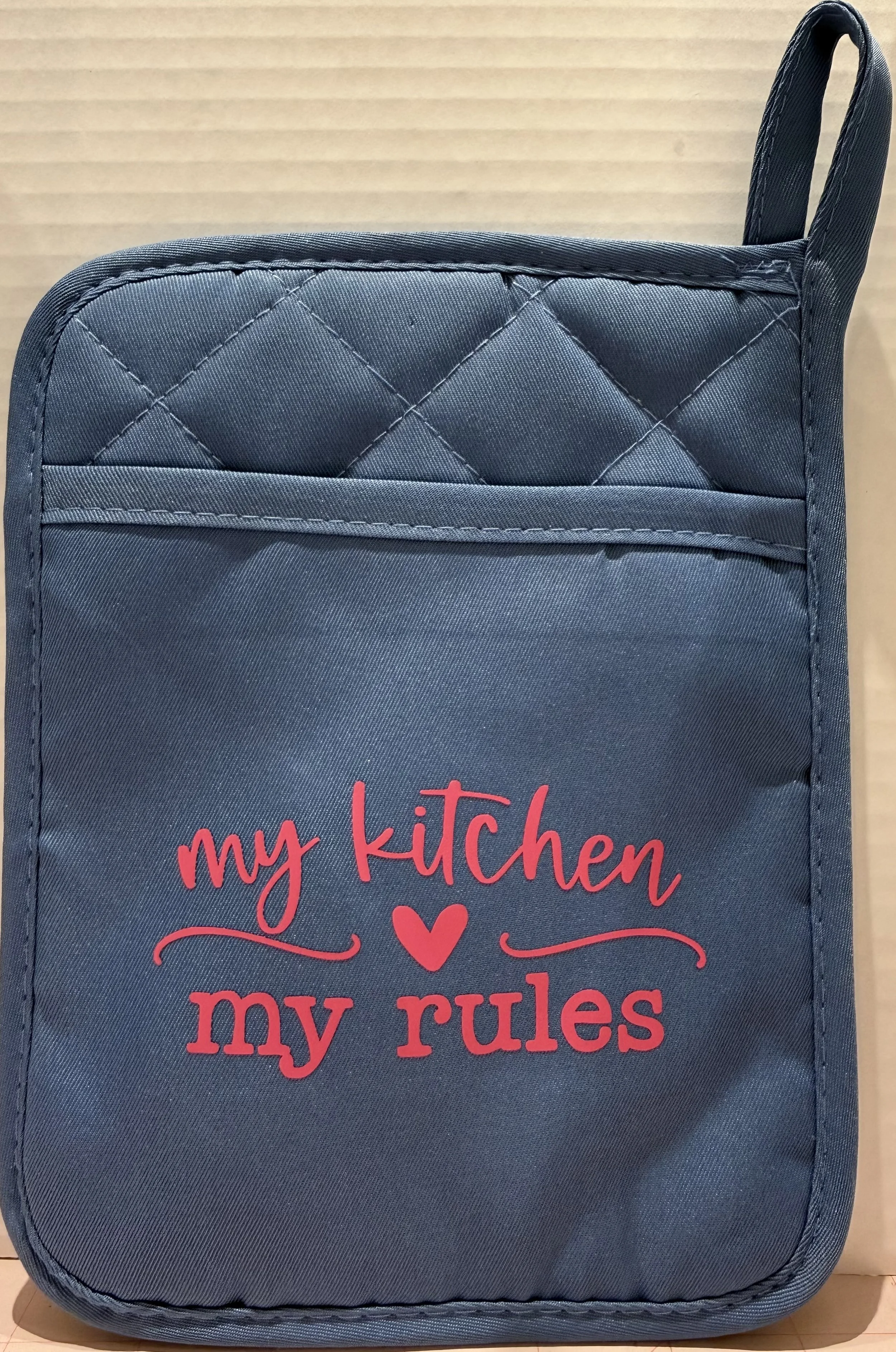 'My Kitchen, My Rules' Quilted Oven Mitt