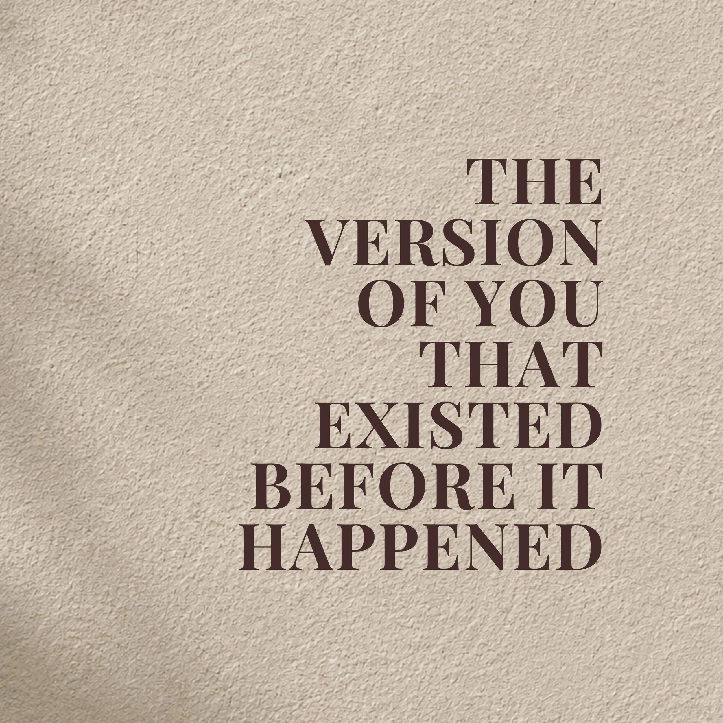 Sometimes what we are grieving is not only what happened, but who we were before it happened.

If this gave words to something you&rsquo;ve been carrying, save it or share it with someone who might need to hear it.