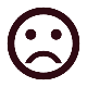 A sad face emoji with a frowning mouth and downturned eyes.