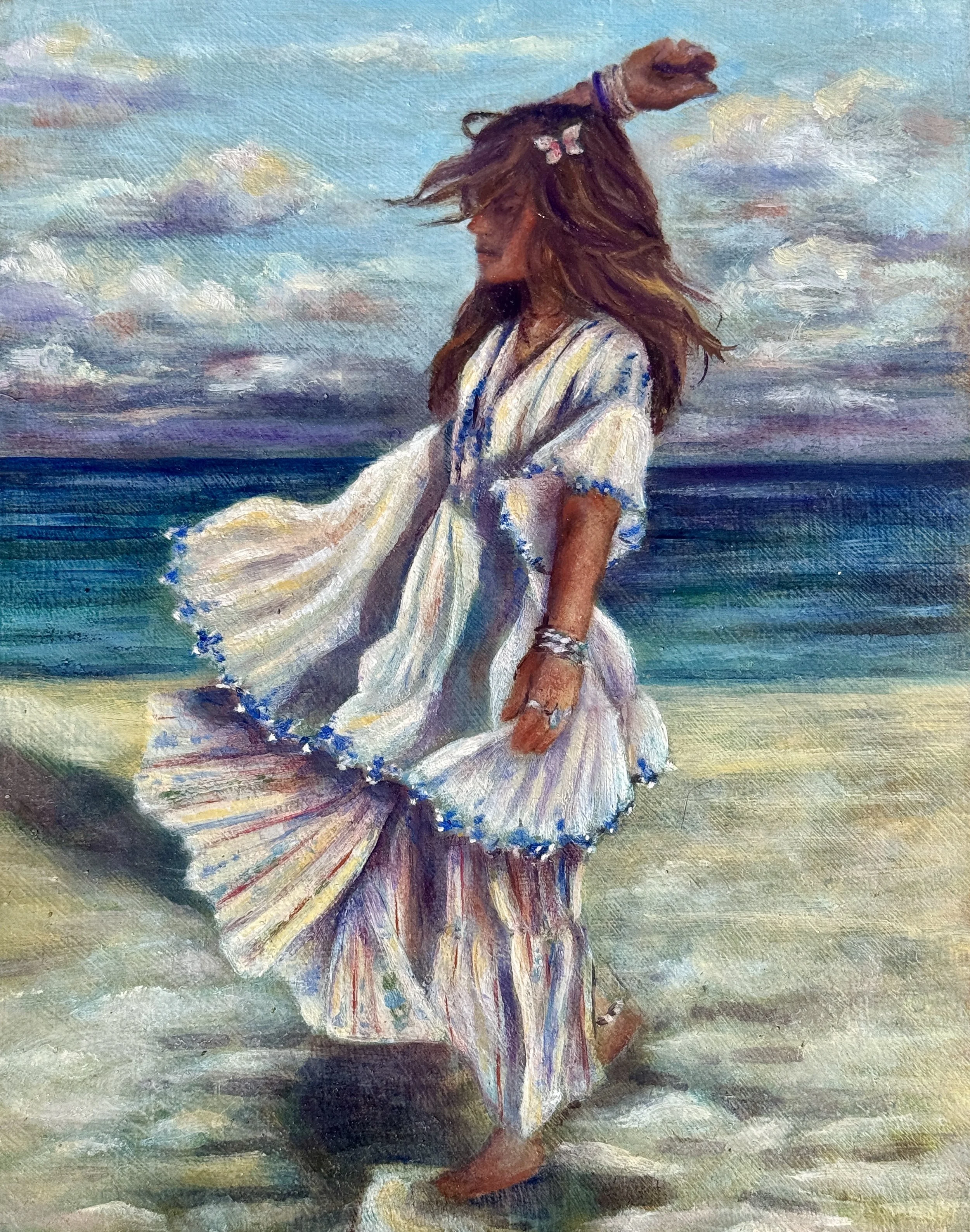 "Dead Ahead" 
Oil and egg tempra on wood panel, 8x10