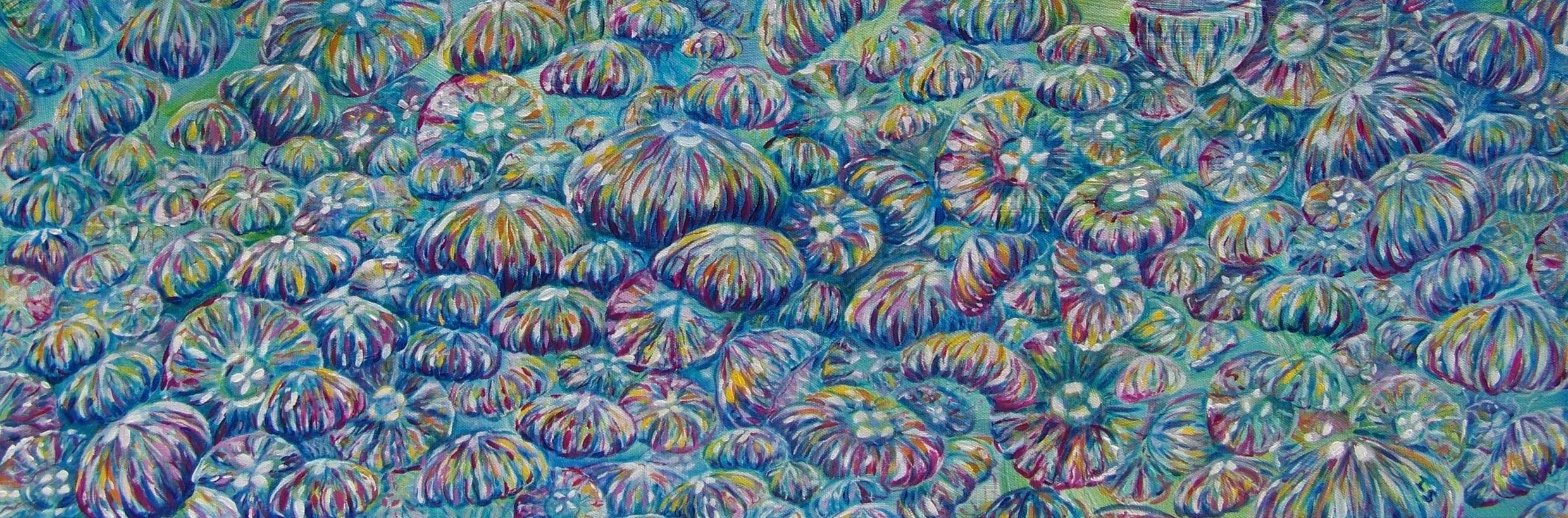 "Jellyfish" 
Acrylic on stretched cotton, 36x24