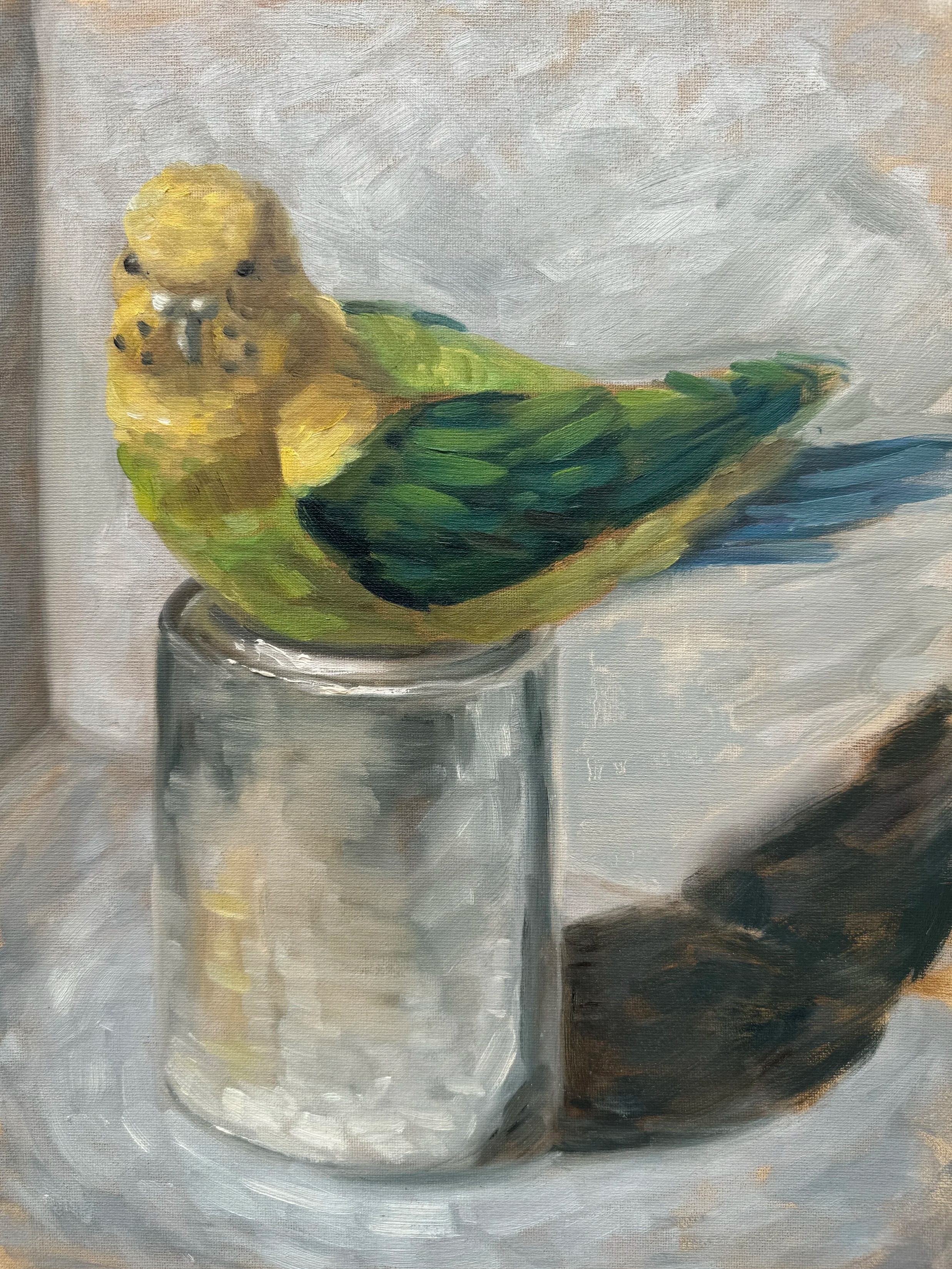"Bird and Can"
Oil on Canvas Board, 12x16 