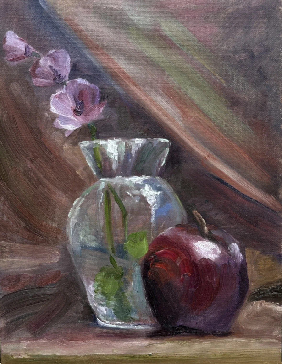 "Apple Blossom" 
Oil on canvas board, 9x12