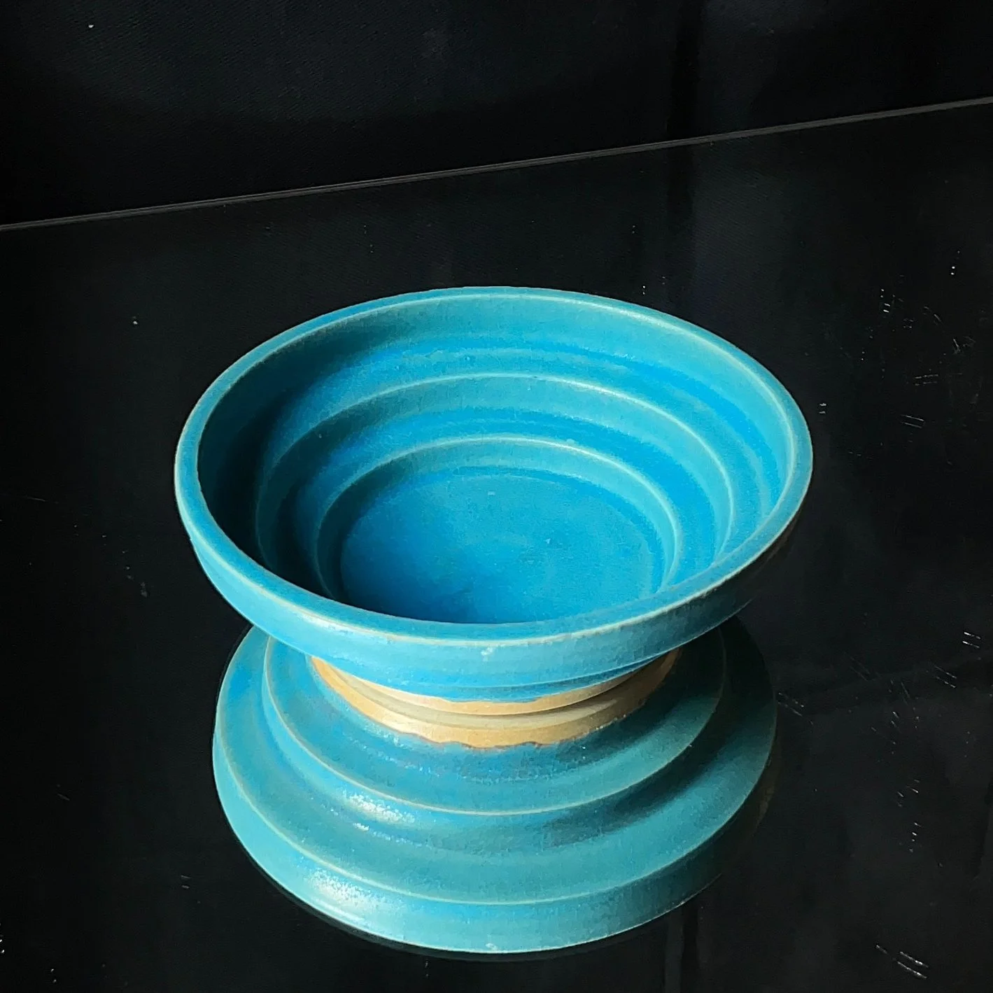 STEPPED BOWL IN SHIMMERY BLUE