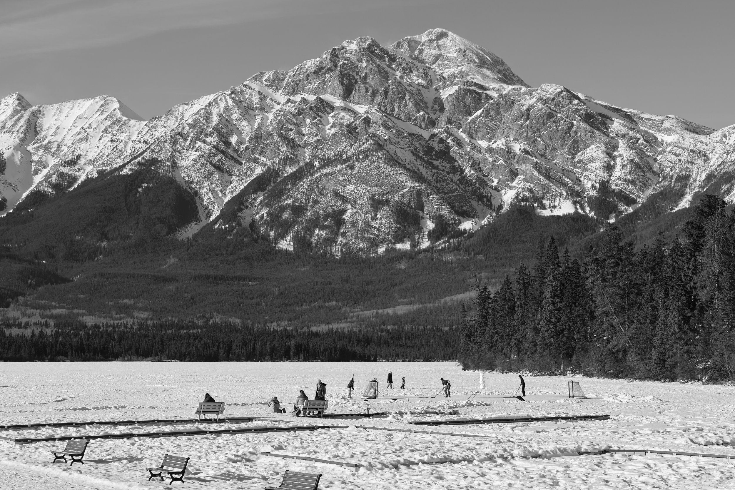 Black and White threw the Canadian Rockies