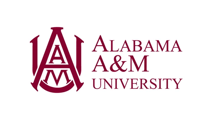Alabama A&M University logo in maroon with the university name.