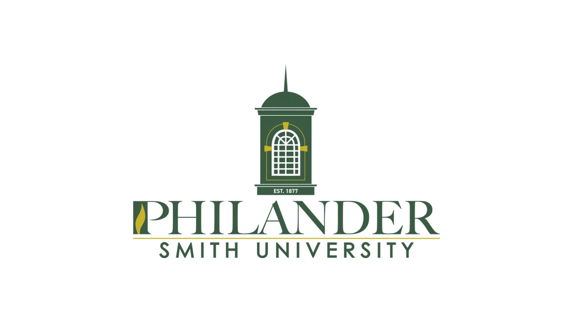 A logo featuring green and yellow colors with a stylized building and the text 'EST. 1877.'