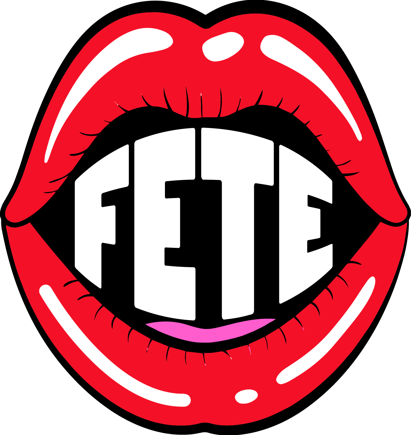 A graphic of lips painted red, with the words 'FIERCE' written inside in bold white letters.