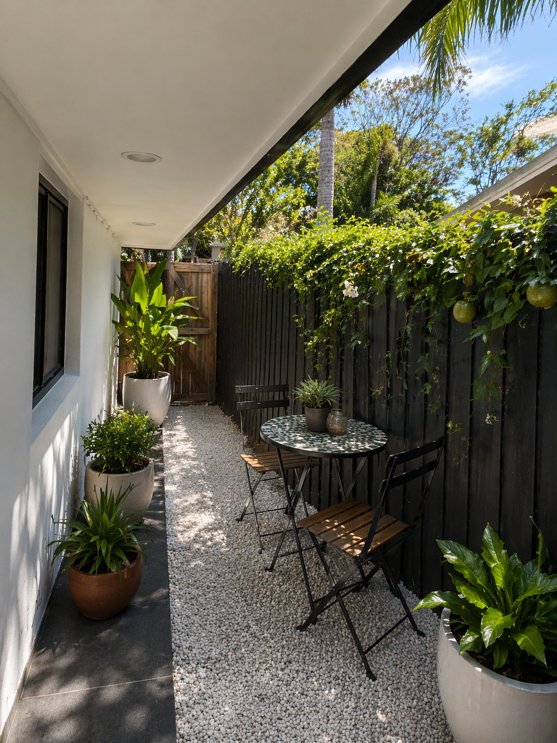 This extra garden area is in progress, to be completed by mid-May! Also big enough for several surfboards and a dog run