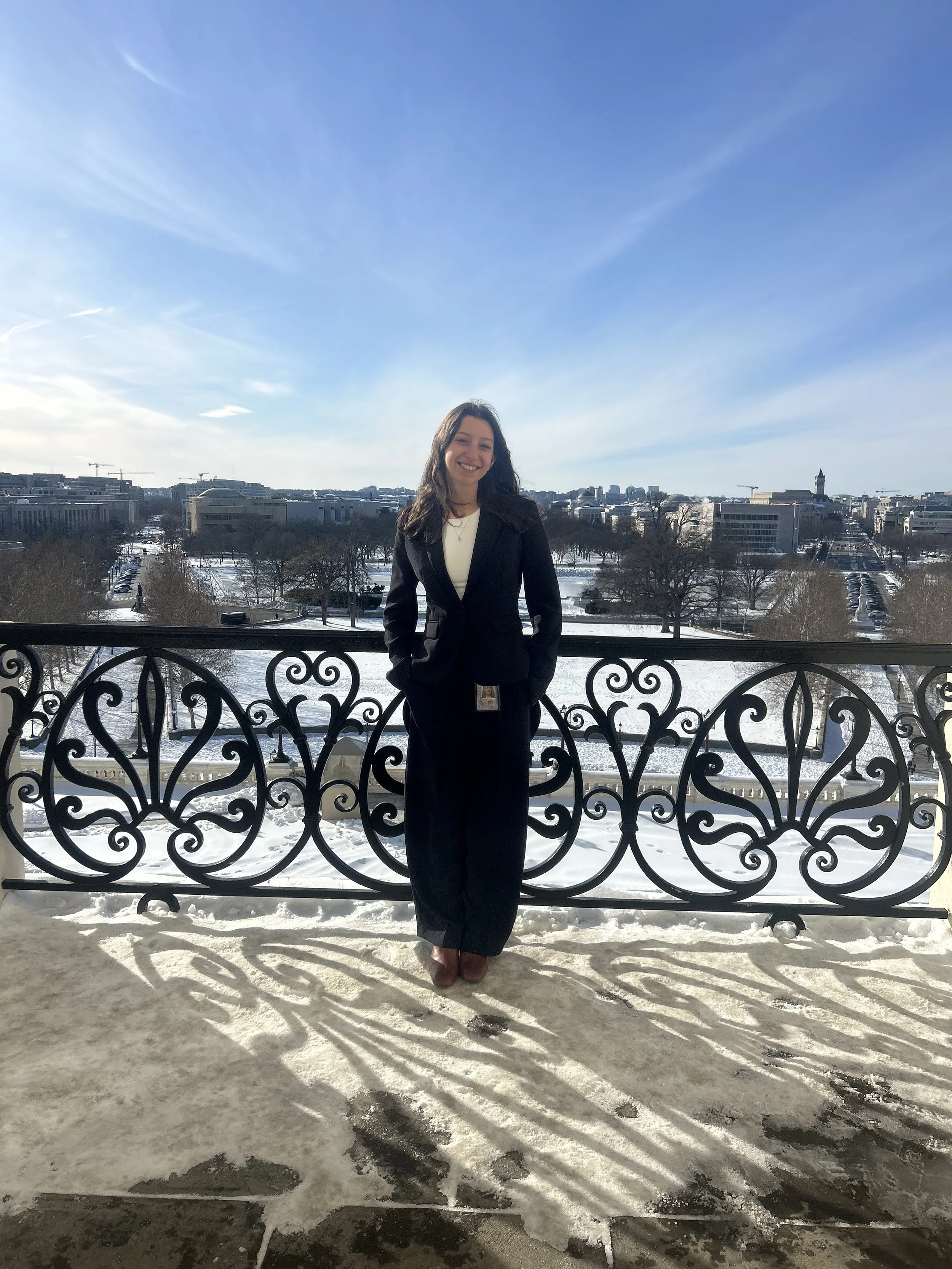 Hannah Pressman on the Speaker's Balcony at the United States Capitol