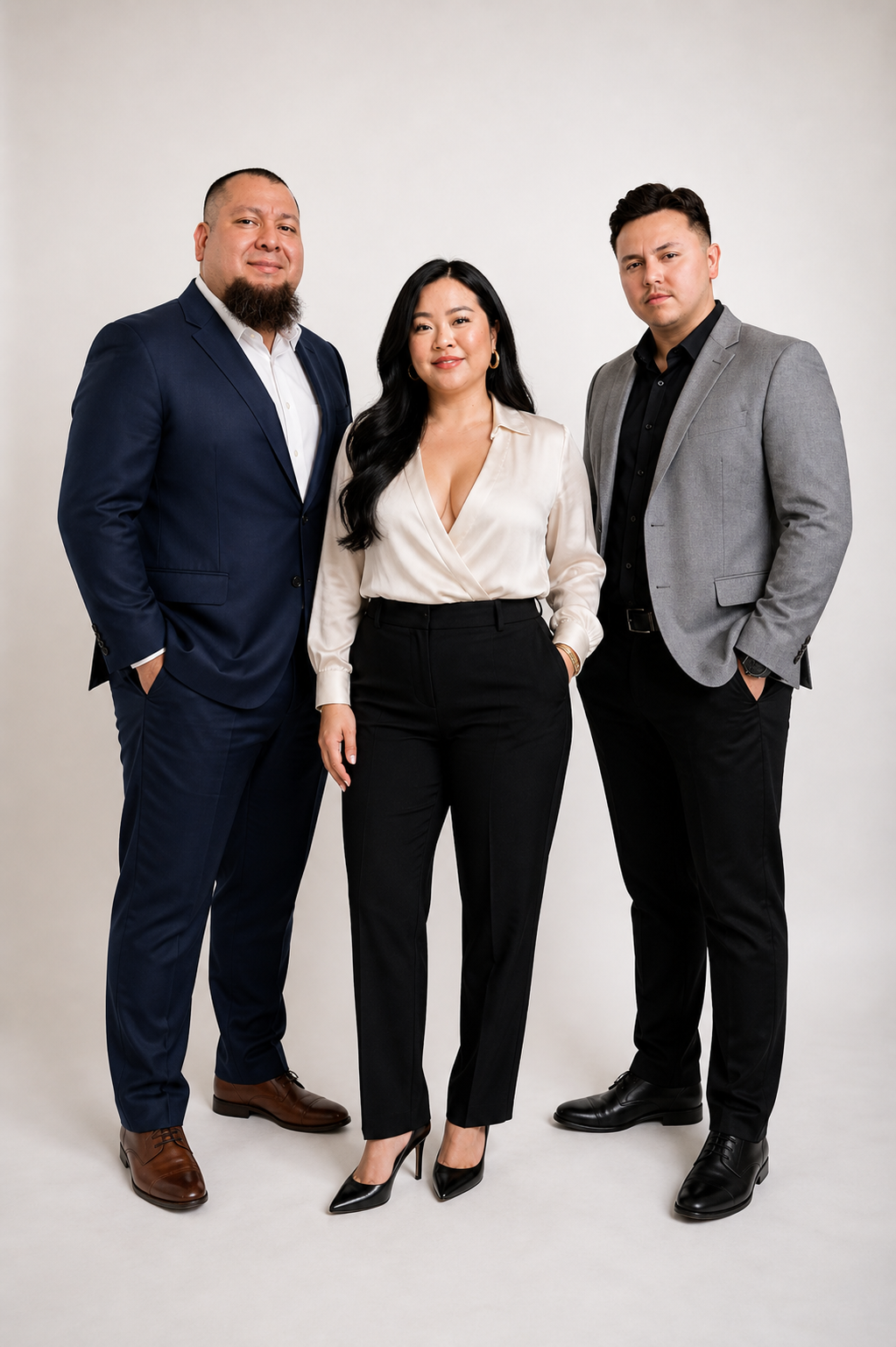 Three tax and business advisors posing for a professional picture