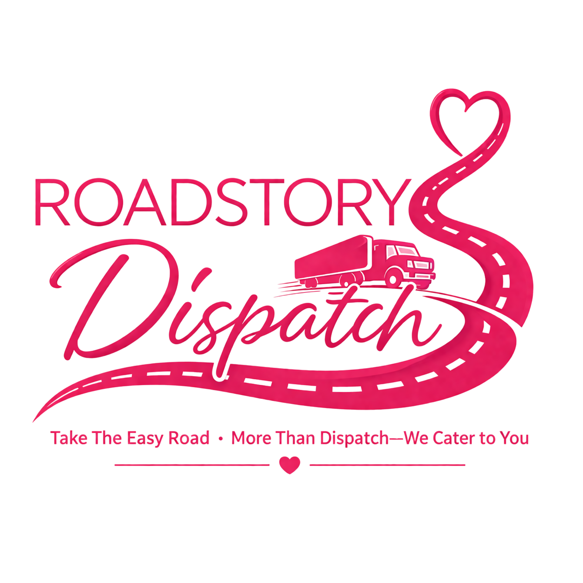 Neon sign with the word "Roads" and a winding road with a car and a heart shape, promoting travel and love.