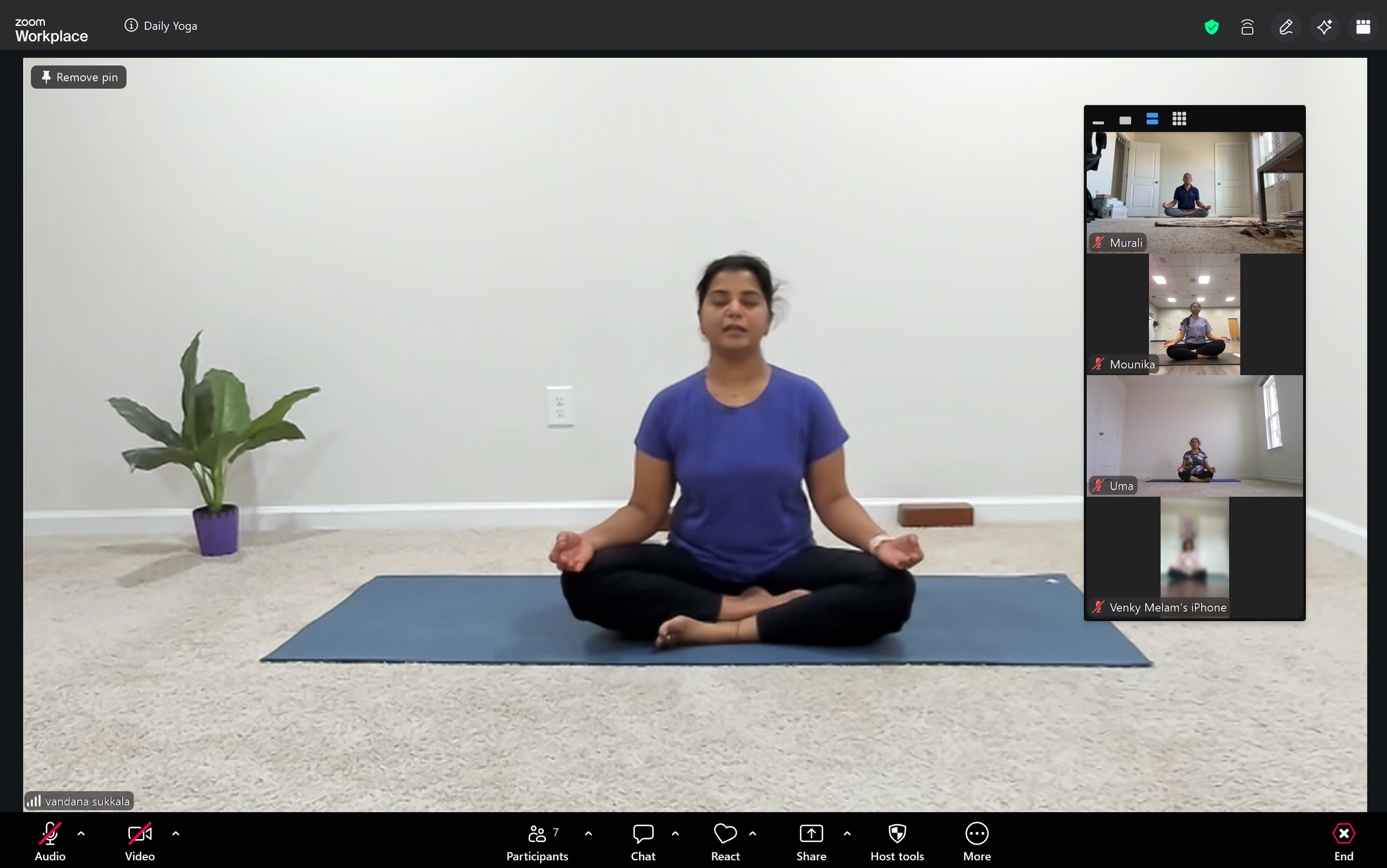 Vandana guiding instructions for relaxation in Slow and Steady Yoga class