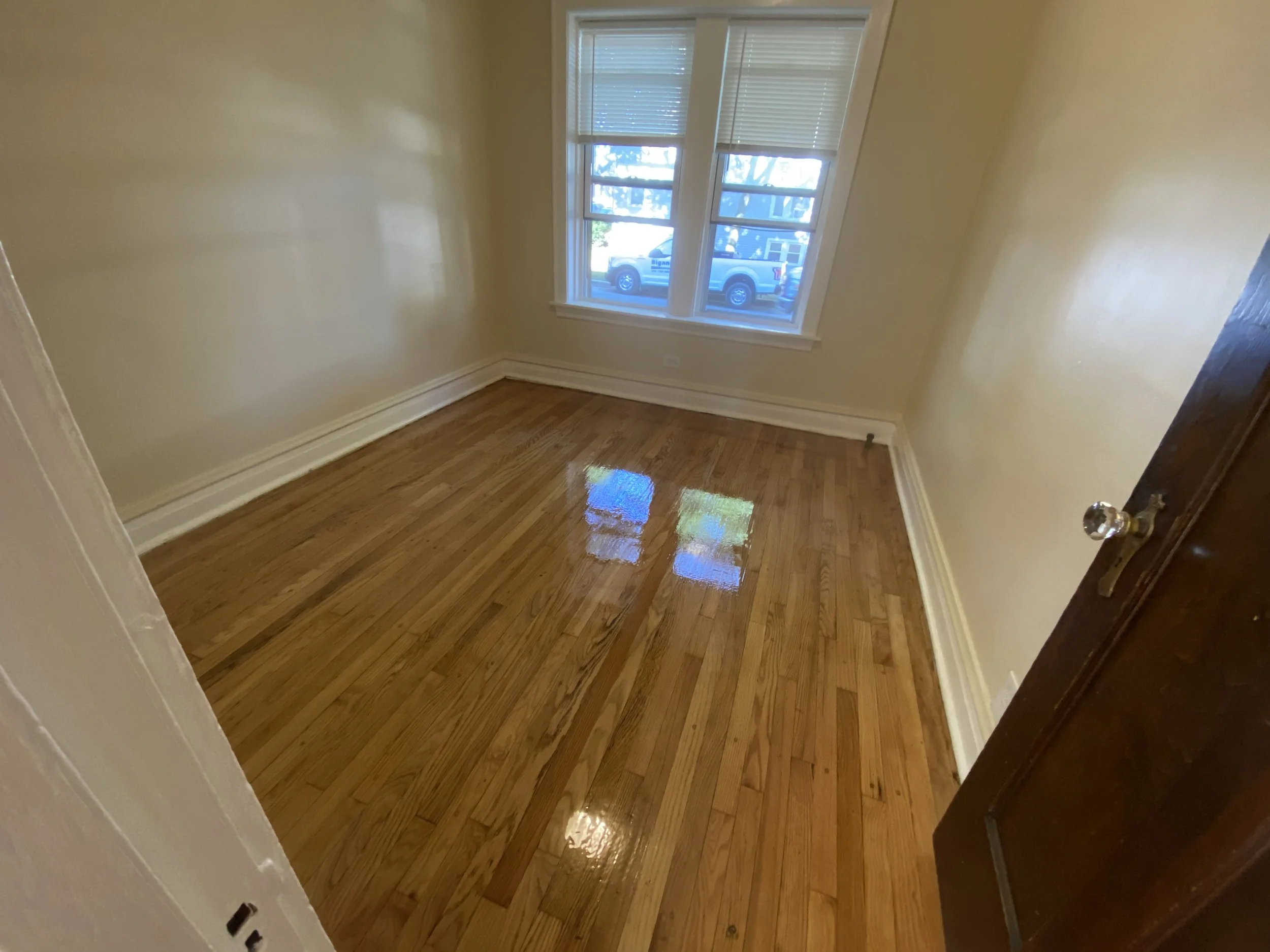 Refinished hardwood flooring in McHenry, IL by Cristian Maxin Flooring