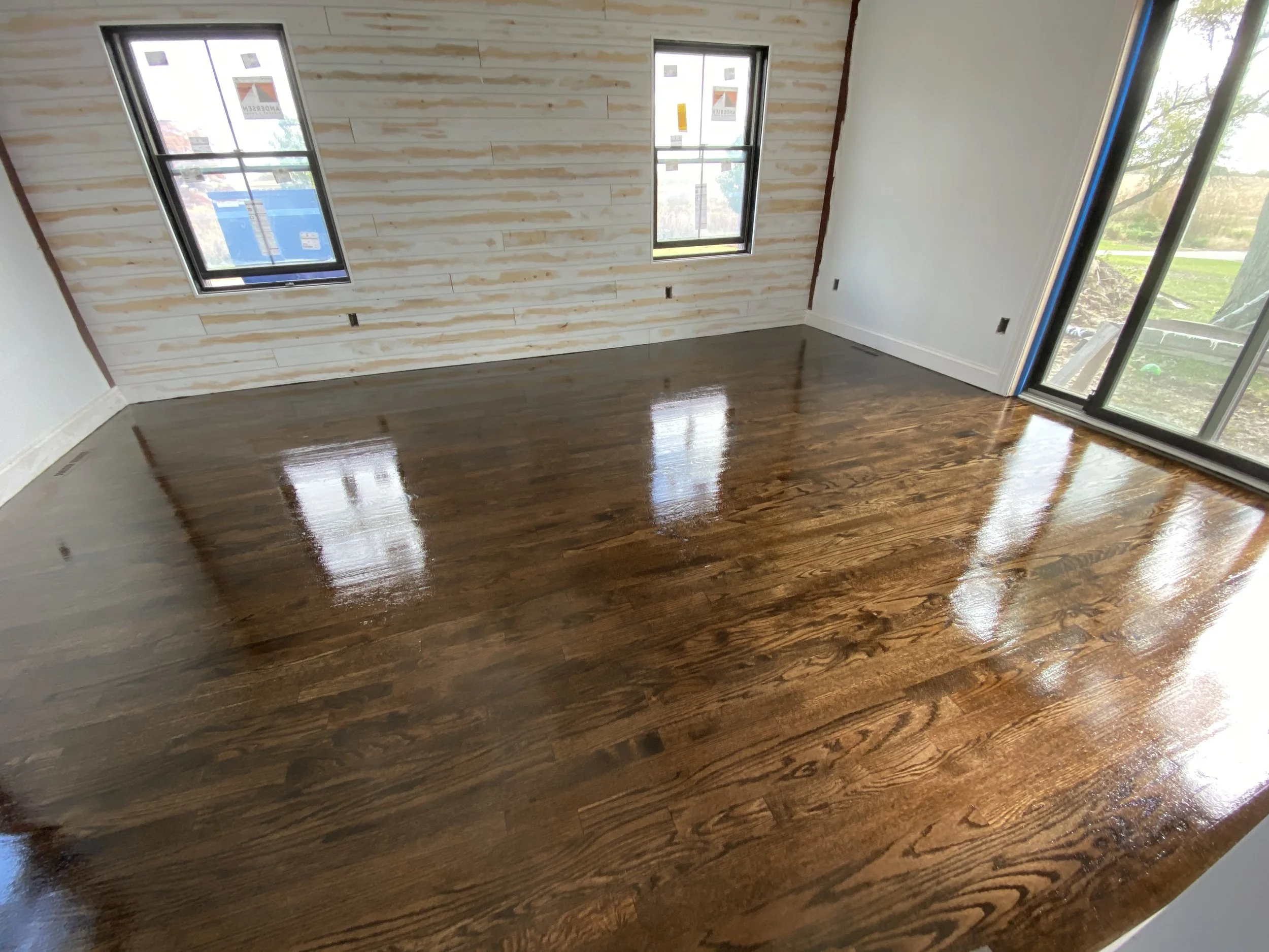 Refinished hardwood floor in McCullom Lake, IL