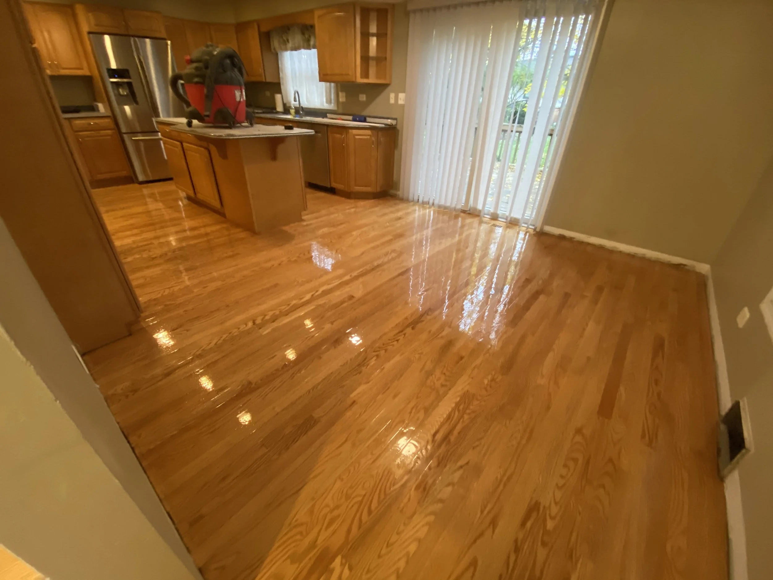 Refinished hardwood floor in Island Lake, IL