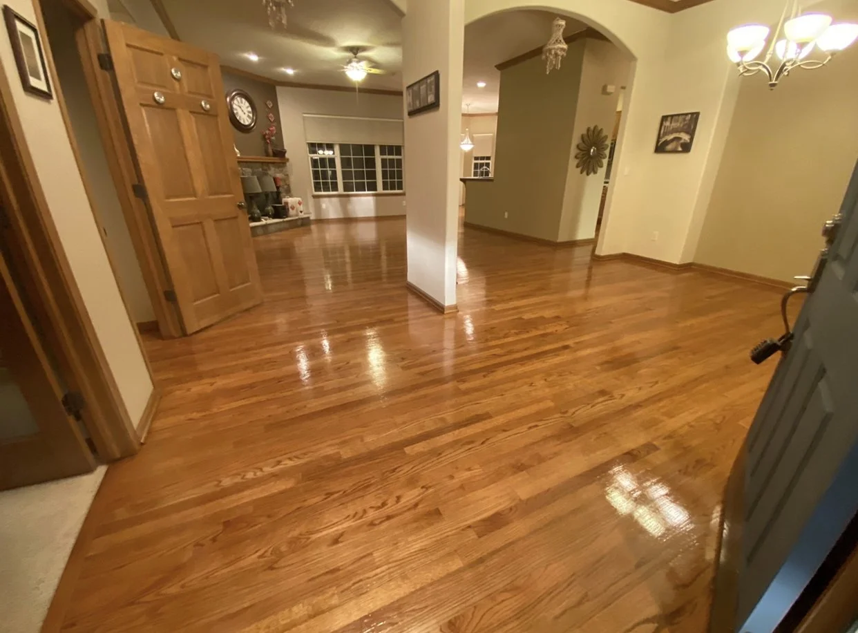 Refinished hardwood floor in Spring Grove, IL by Cristian Maxin Flooring