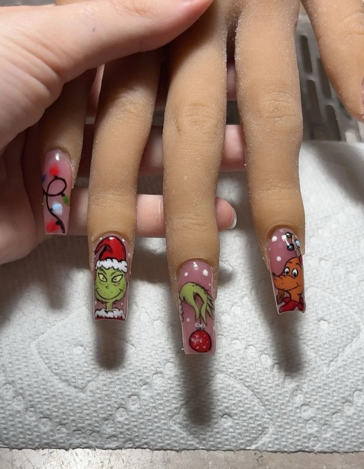 Acrylic Set - Christmas Character Nail Art