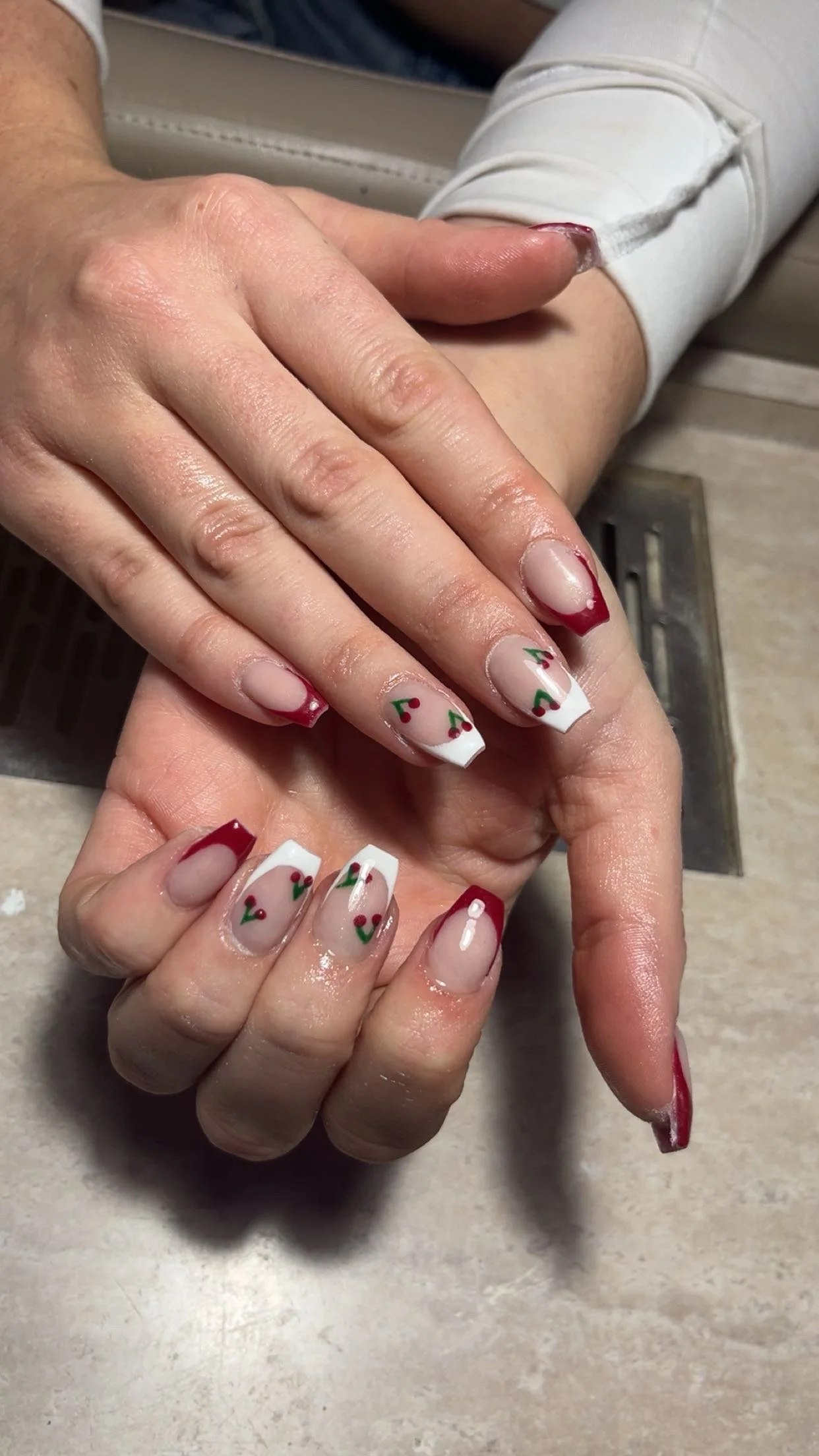 Acrylic Set - Cherry French Tip