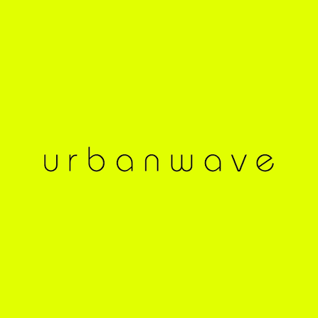 The word "urbanwave" in black lowercase letters on a bright yellow background.