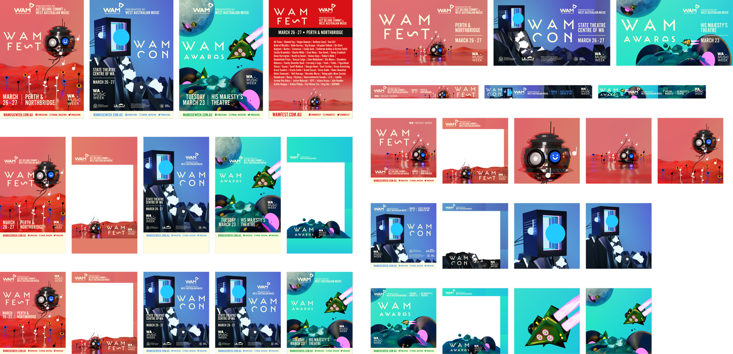 Each year required that the artwork for the Festival, Conference and Awards appeared across applications of various shapes and sizes.