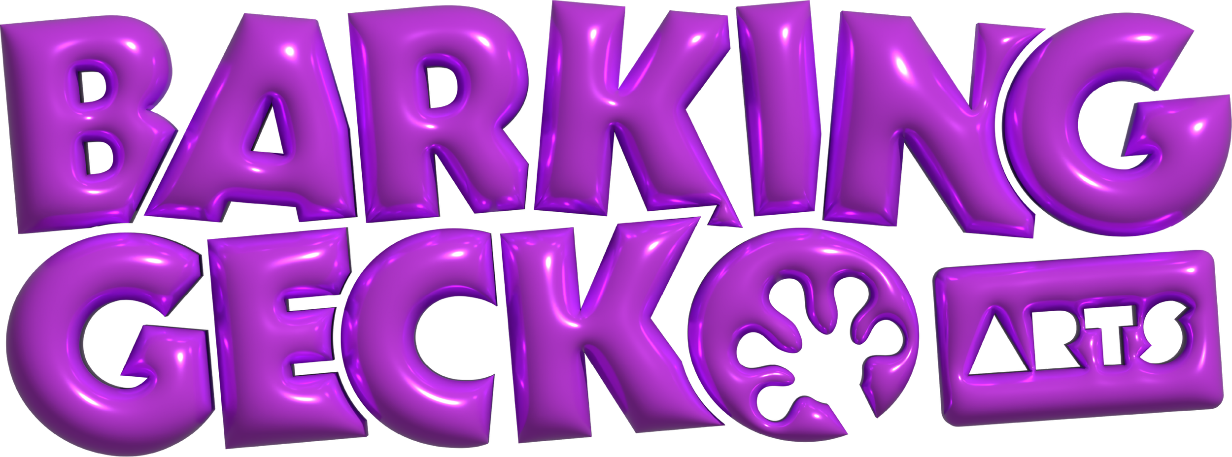 We envisioned that the brand could have a certain level of dynamic application, giving Barking Gecko Arts greater flexibility for new programs and events. We created a 3D representation of the logo to demonstrate this.