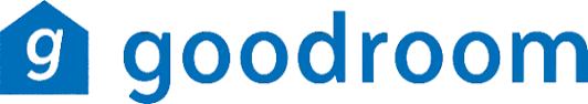 Goodroom logo with a blue lowercase 'g' in a square and the word 'goodroom' in blue text.