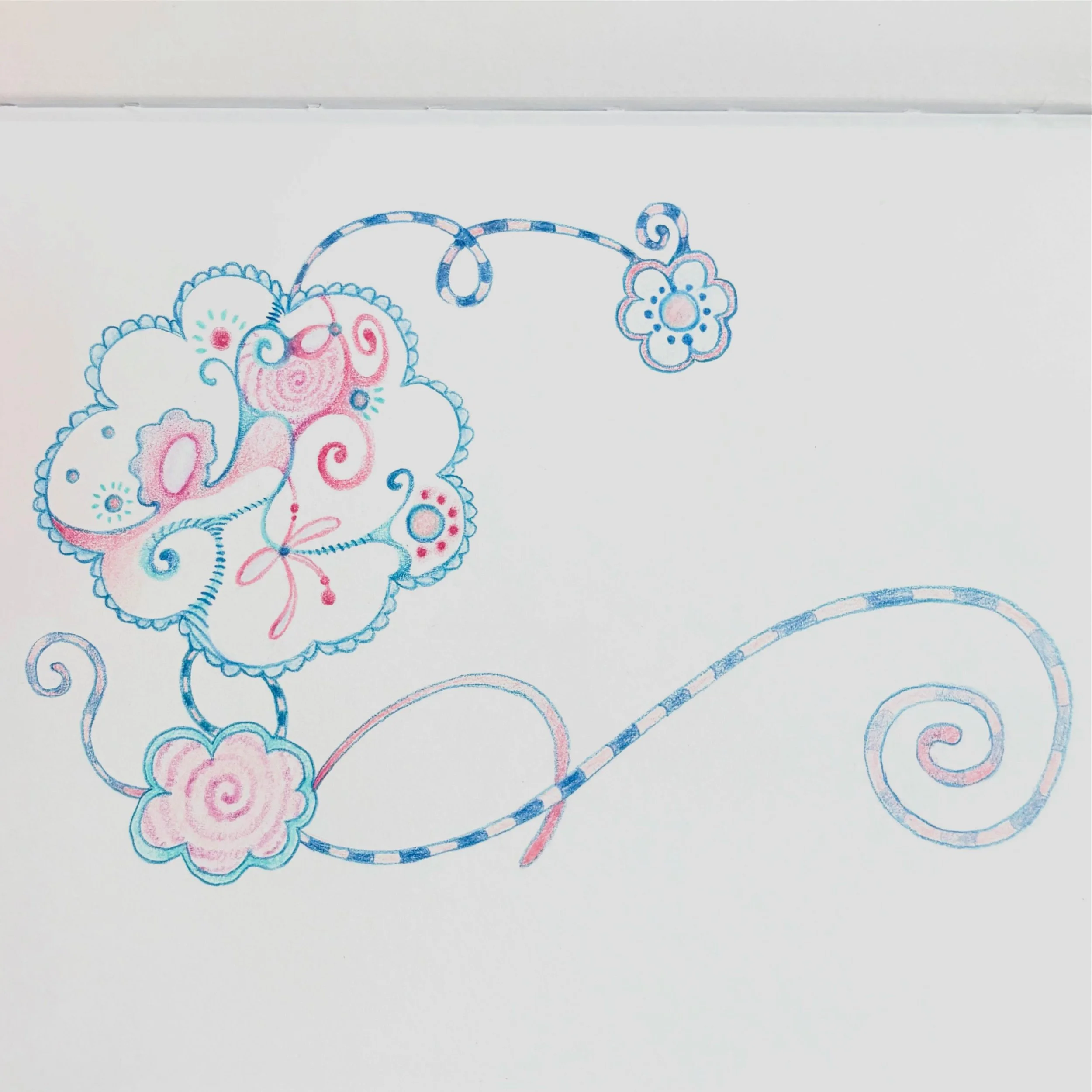 first page of my new sketchbook!! technically i&rsquo;ve had it for a few months, but i&rsquo;ve been to anxious to start using it lol. i finally ripped the bandage off though (๑ᵔ⤙ᵔ๑)ᯓ★
#whimsicaltattoo #sketchbookpage #whimsicaldesign #prismacolorar