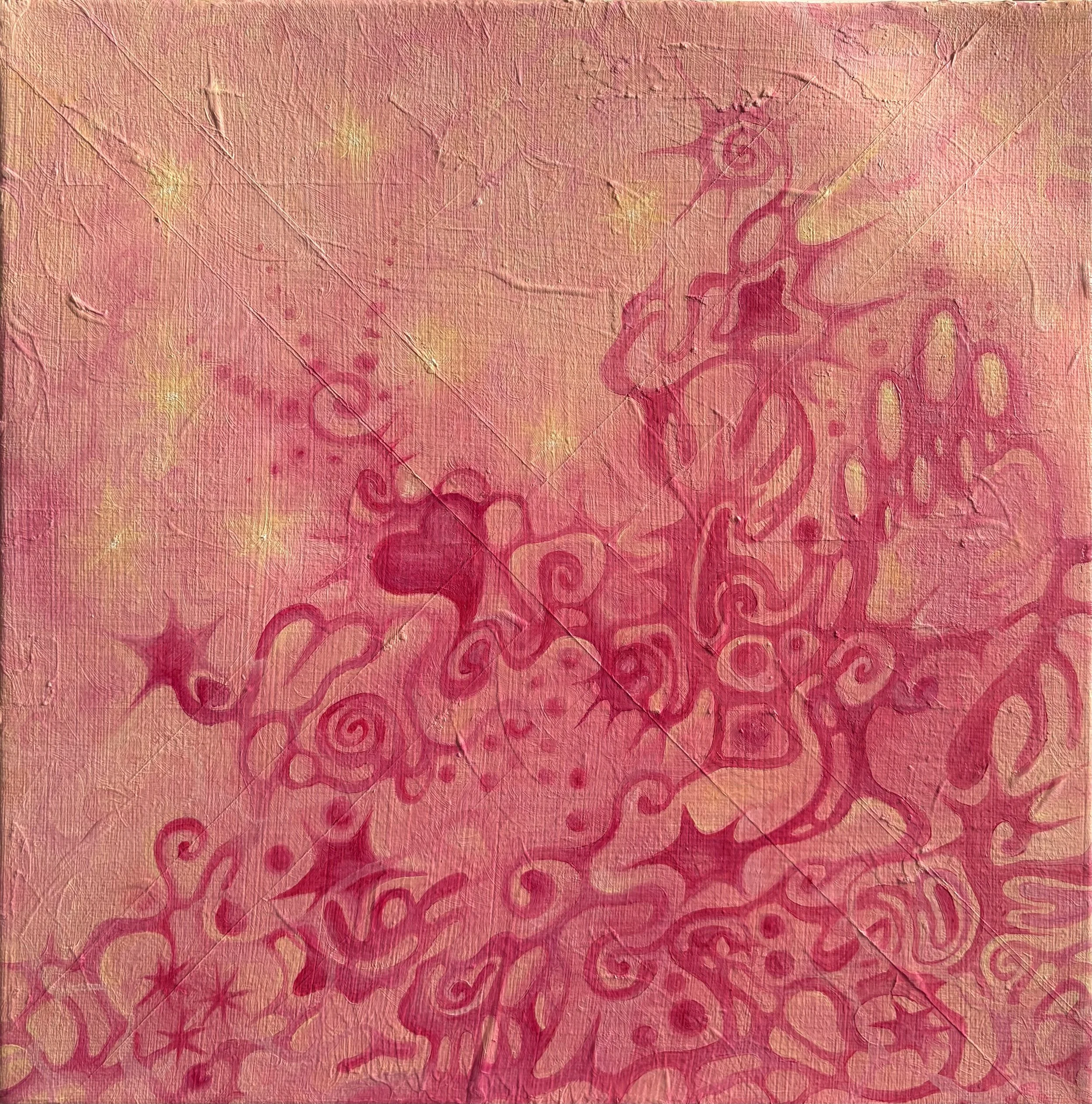 Bubblegum is Pretty Sticky, 2024, 12" x 12", oil on canvas