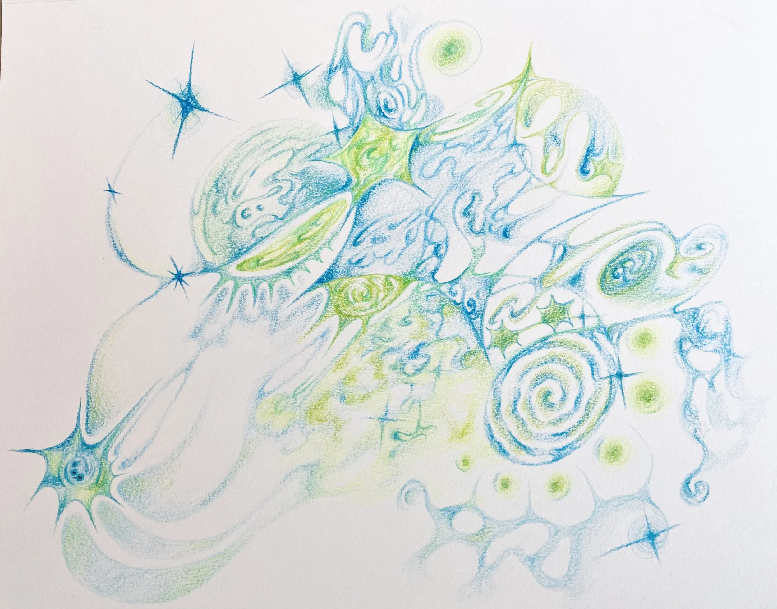 Intuitive 2, 2024, 9x12, color pencil, drawing paper