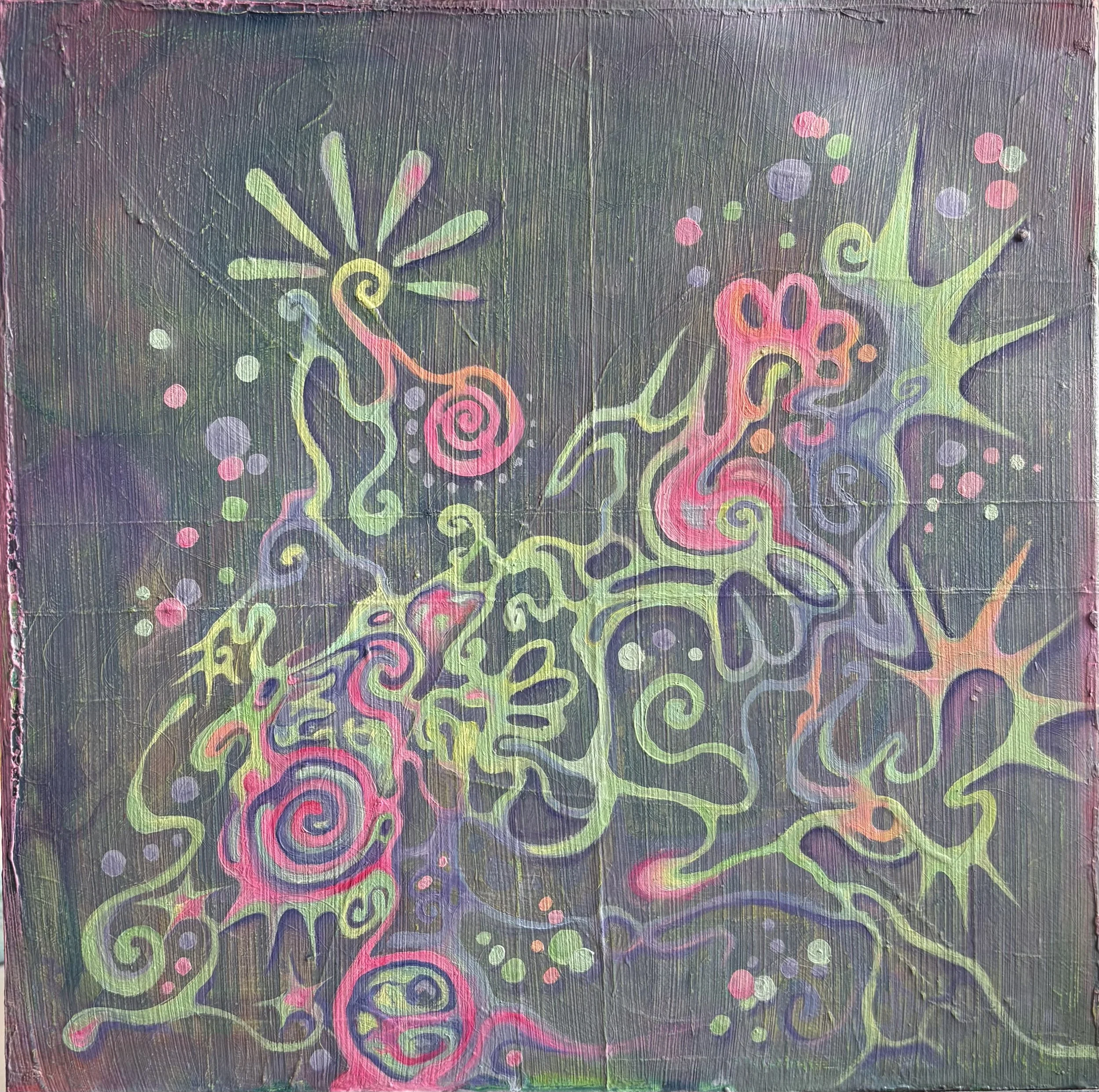 My Taffy Insides, 2024, 12" x 12", oil on canvas