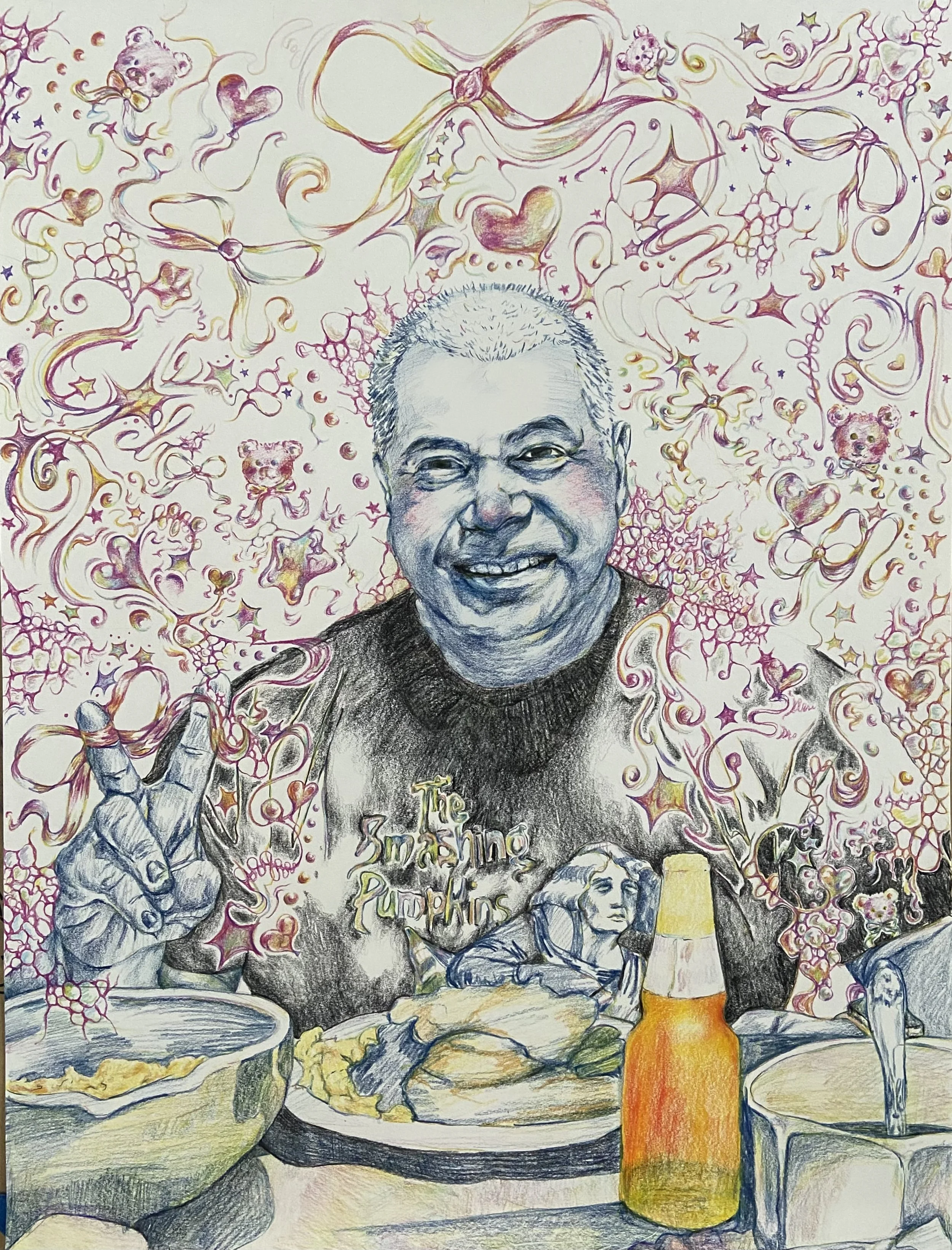 Para Papá, 2023, 18x24, color pencil, drawing paper