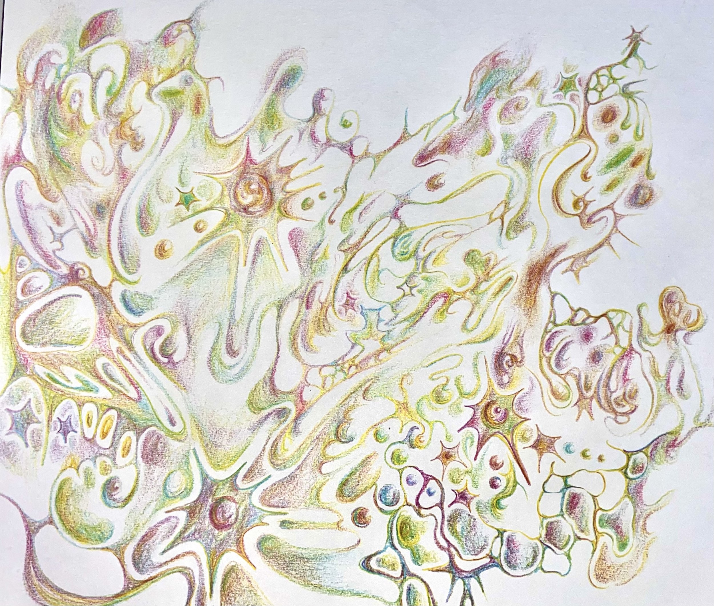 Intuitive 1, 2024, 9x12, color pencil, drawing paper