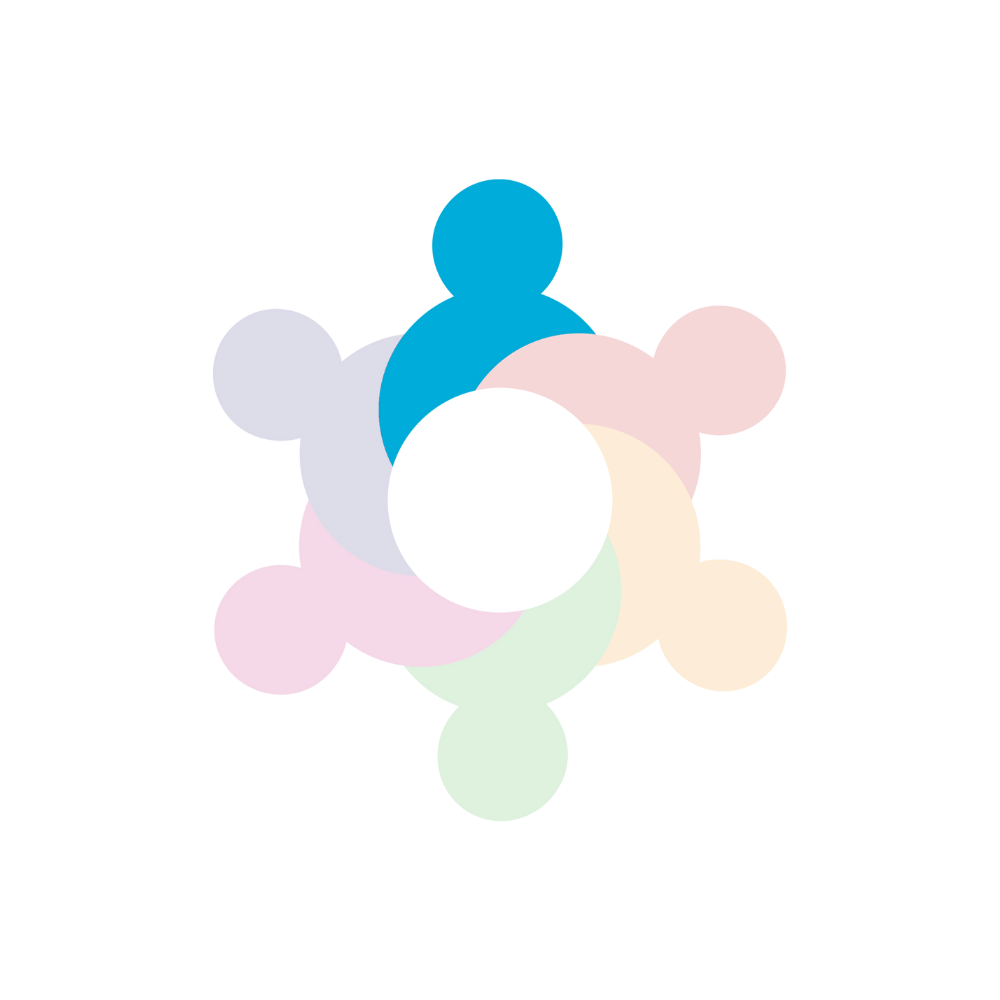 Colorful interconnected icons representing different aspects of collaboration and teamwork.
