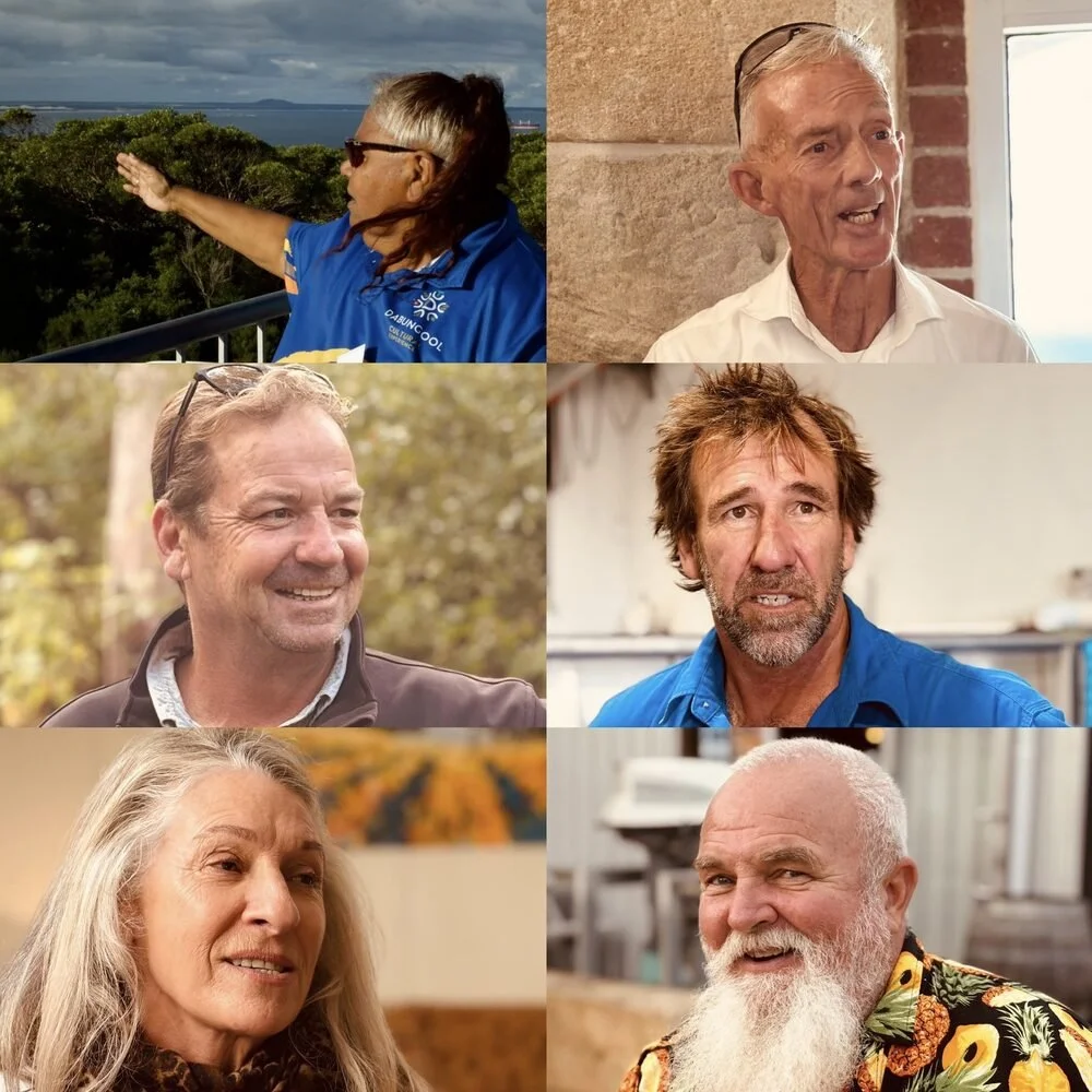Six portraits from Western Australia: Auntie Annie Dabb, Paul Sofilas, Graeme Dearle, Brad Adams, Lisa and Zane Mitchell.