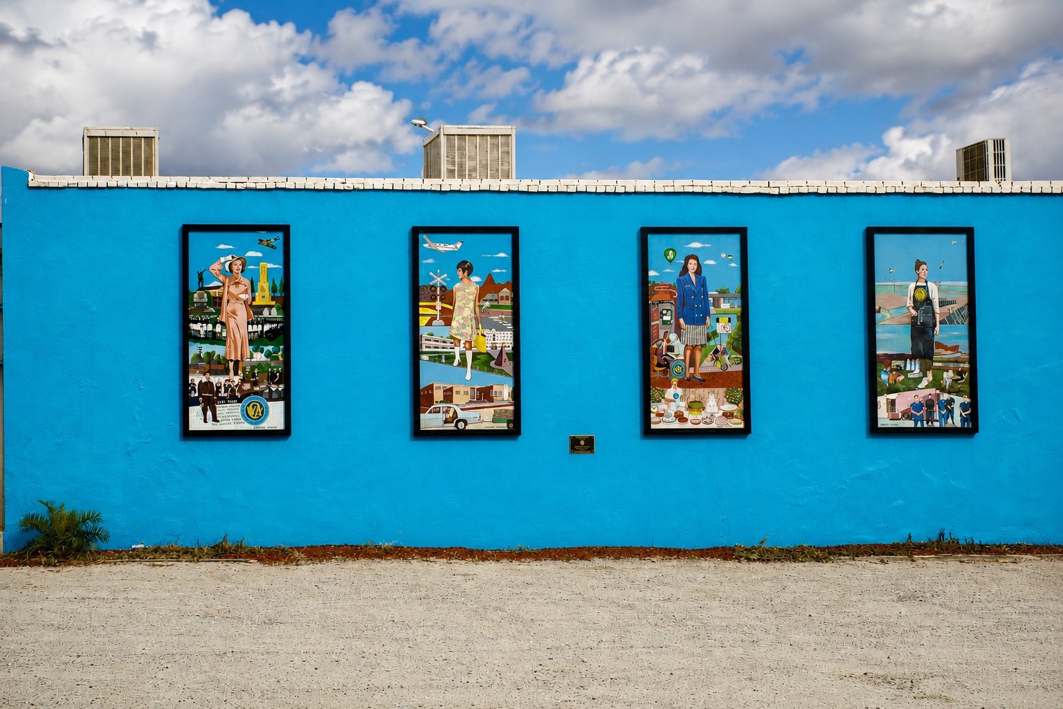 Amanda Johnson’s paintings displayed in Broken Hill, Outback New South Wales, Australia.