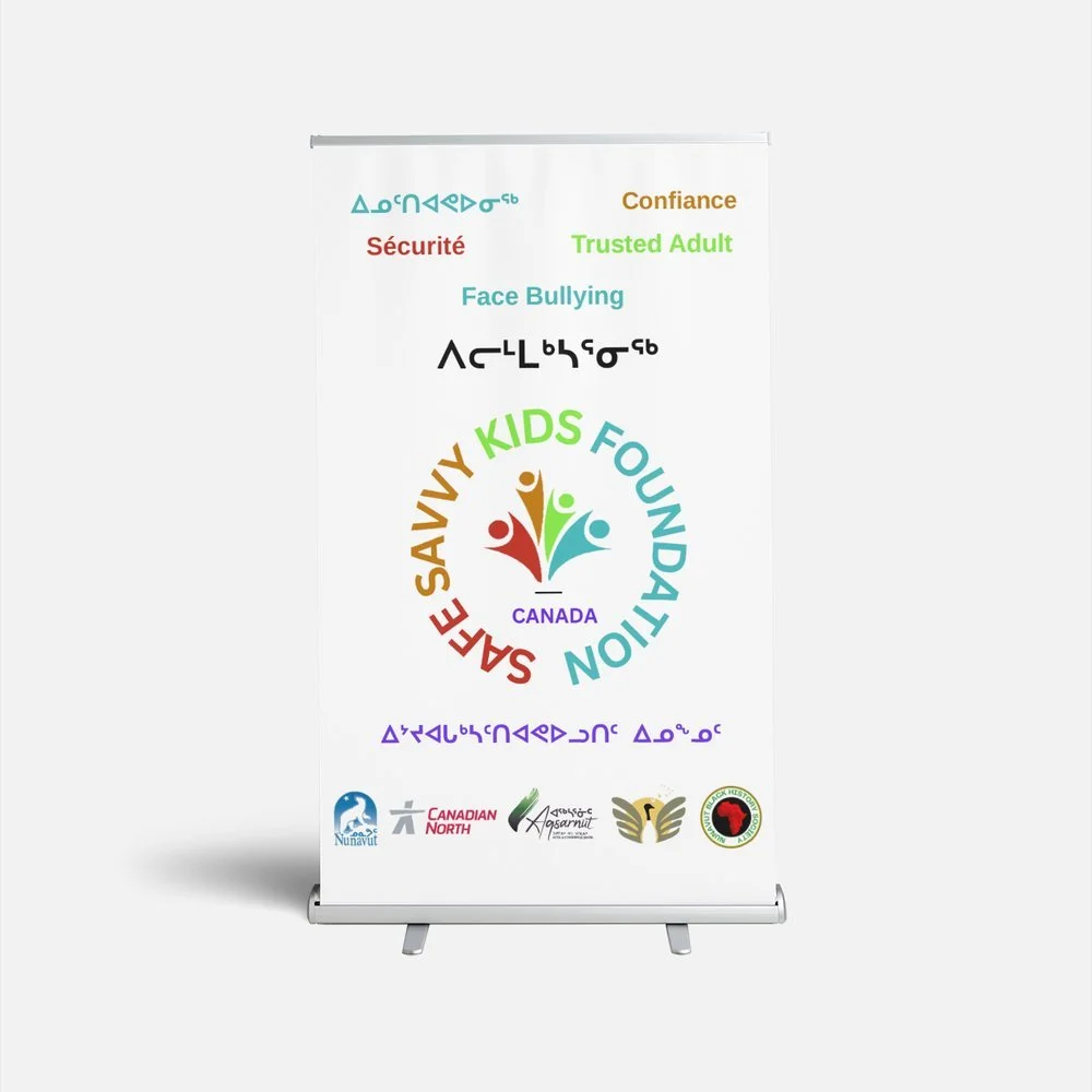 SSKF Retractable Banner - English, Inuktitut, French