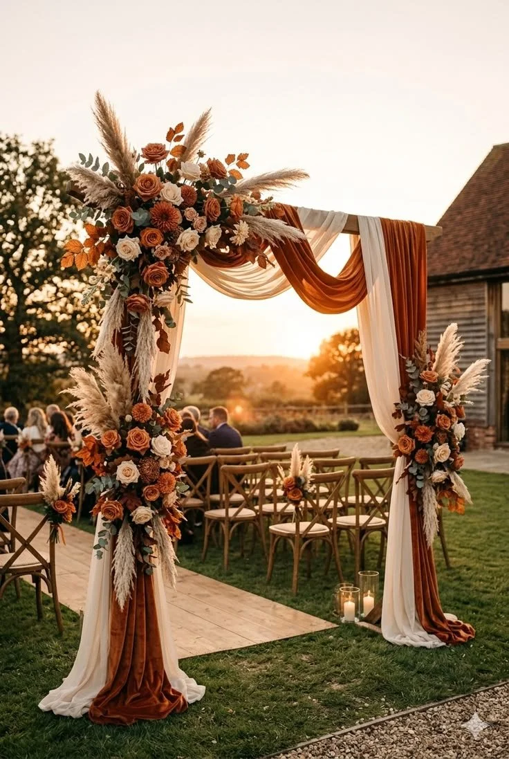 Burnt Orange Wedding Ceremony Arch Inspiration.jpeg