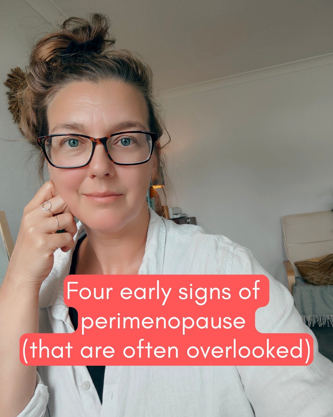Perimenopause can start years before your final period &mdash; sometimes starting in your late 30s or early 40s. The early signs are often subtle, but your body is giving you clues:

1. Cycle Changes &ndash; Periods usually start coming closer togeth