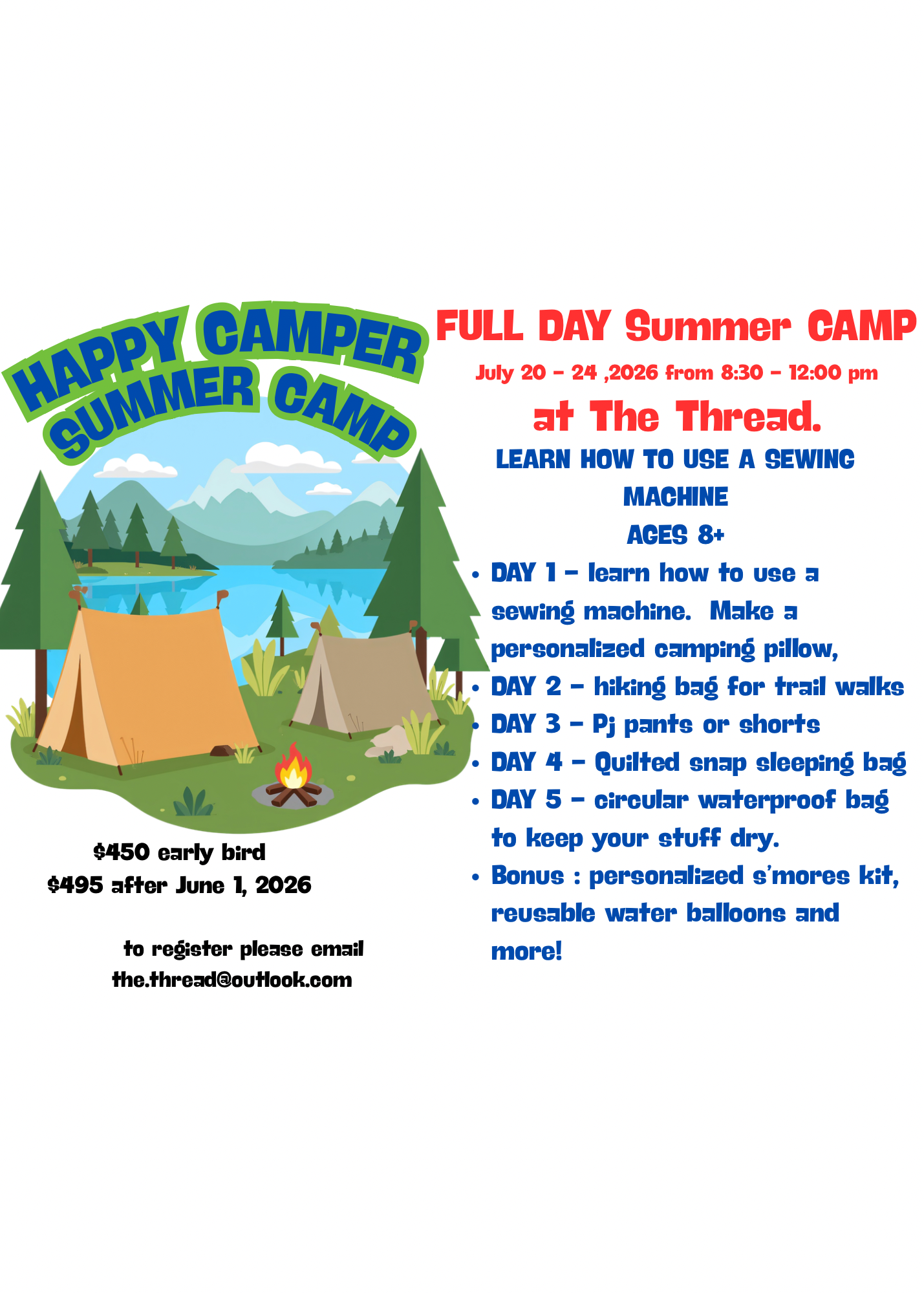 HAPPY CAMPER - DAY CAMP - JULY