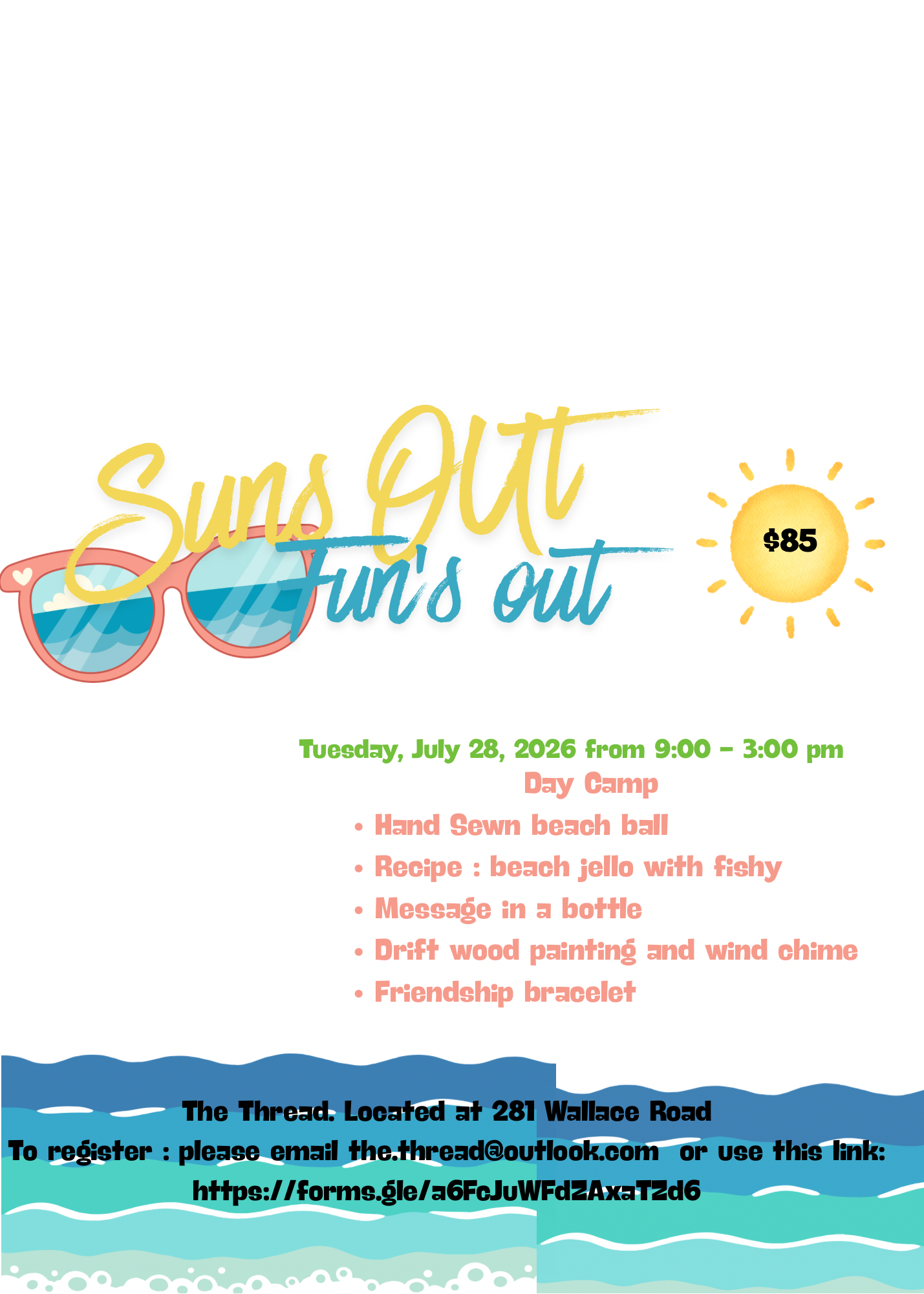 SUN’S OUT ☀️ FUN’S OUT 😊 - DAY CAMP - JULY 28, 2026