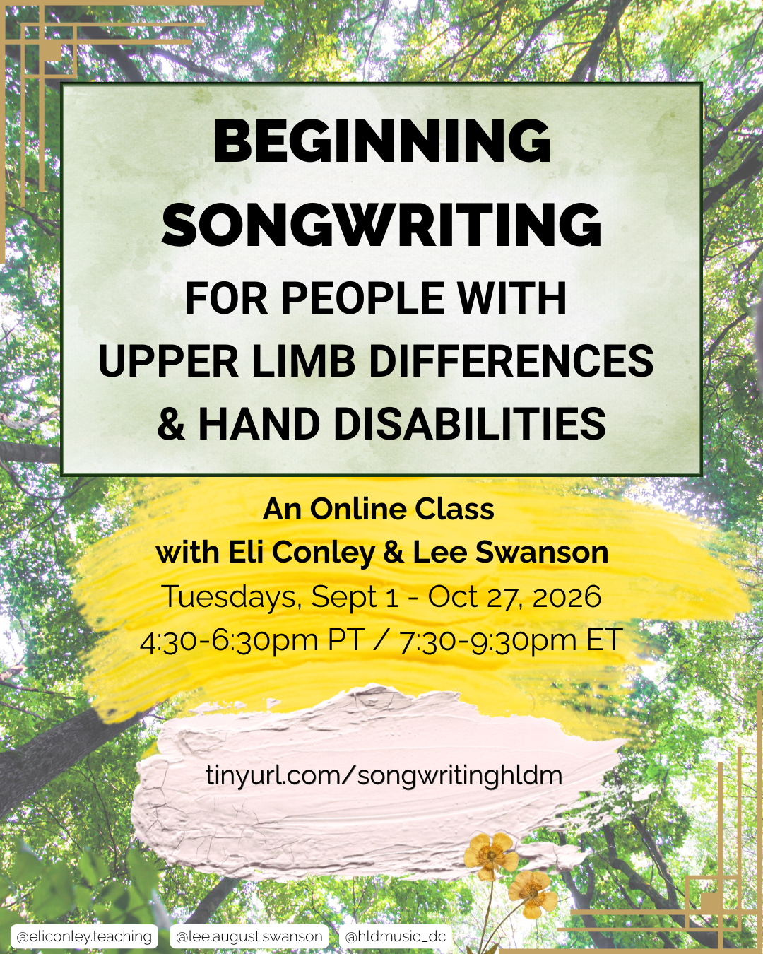 Beginning Songwriting Class ~ Upper Limb Differences & Hand Disabilities