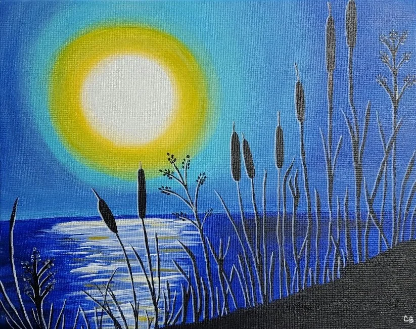 Cattails In Sunset