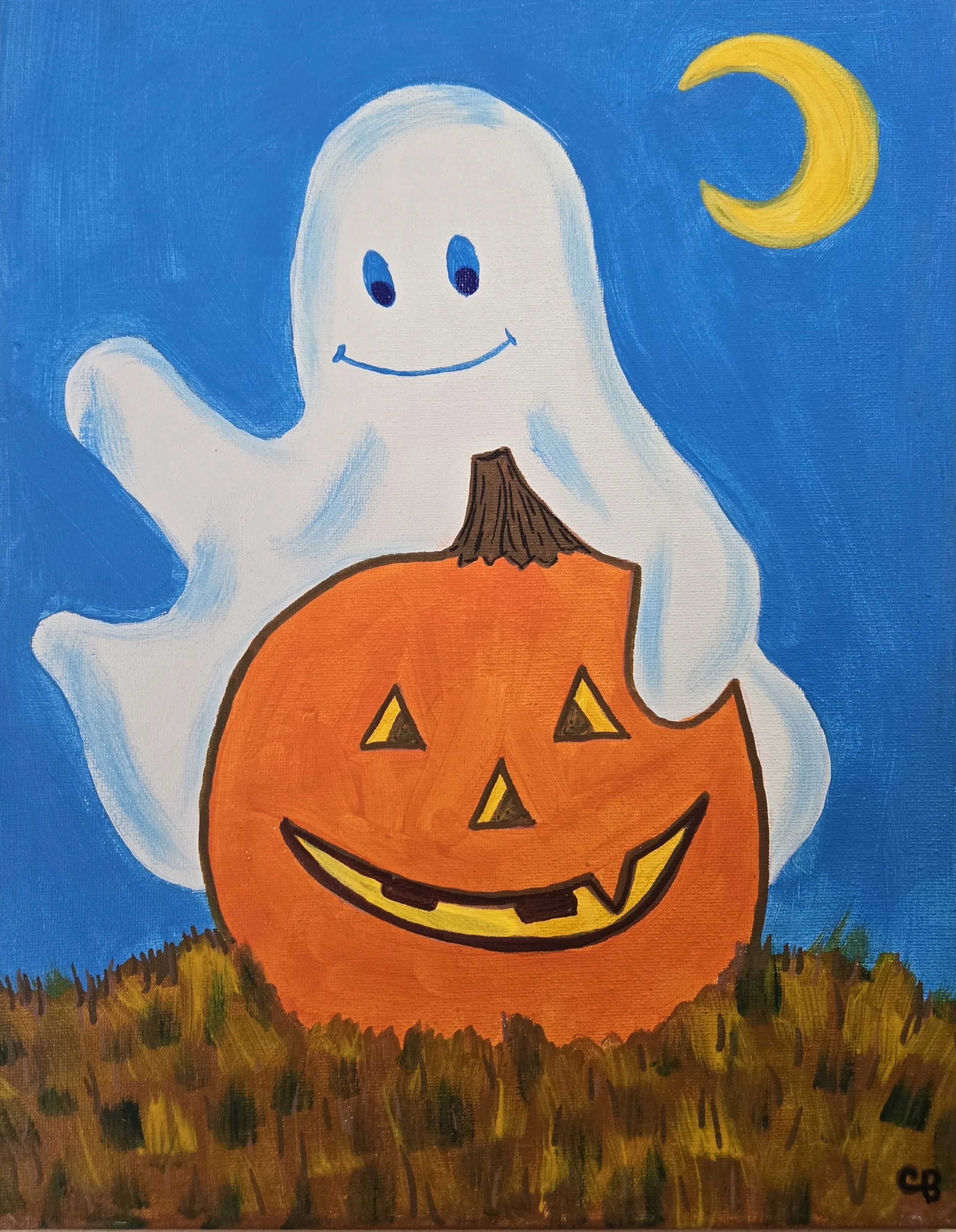 GHOST WITH PUMPKIN