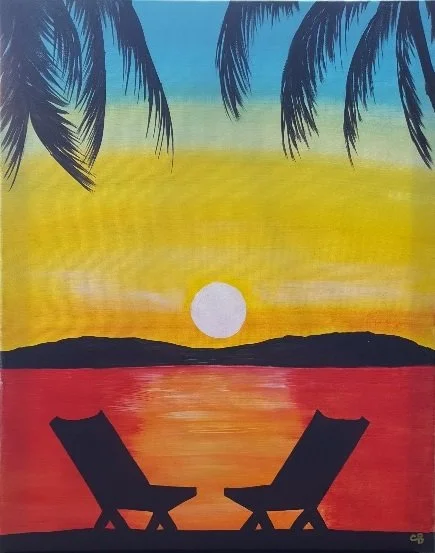 Beach Chairs at Sunset